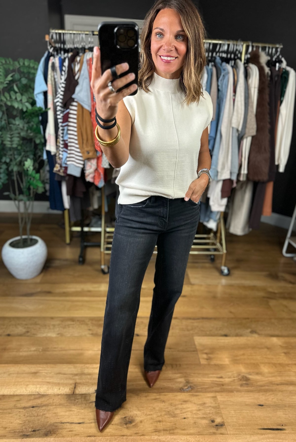 The Frankie High-Rise Slim-Wide Denim-Pants-Flying Monkey-Anna Kaytes Boutique, Women's Fashion Boutique in Grinnell, Iowa