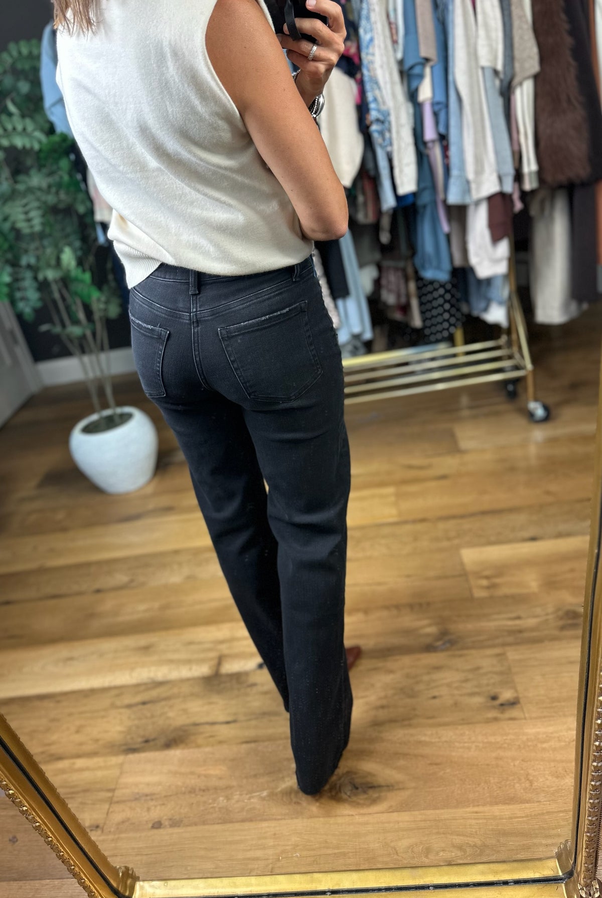 The Frankie High-Rise Slim-Wide Denim-Pants-Flying Monkey-Anna Kaytes Boutique, Women's Fashion Boutique in Grinnell, Iowa