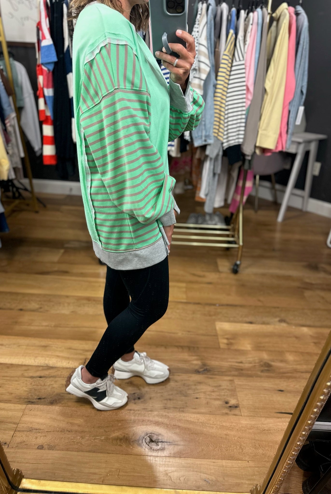 Real Dreams Contrasting Crew-Sweaters-Very J-Anna Kaytes Boutique, Women's Fashion Boutique in Grinnell, Iowa