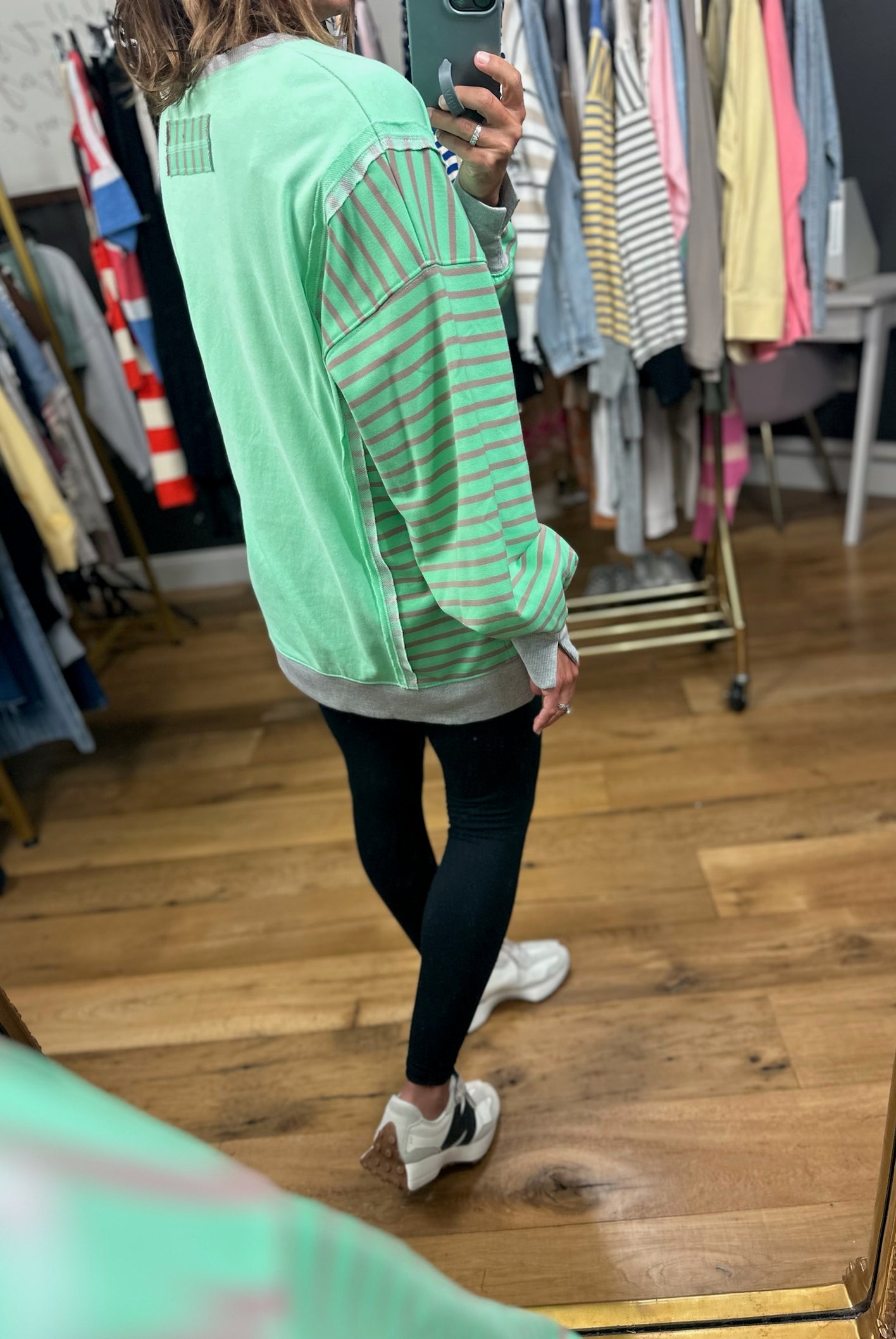 Real Dreams Contrasting Crew-Sweaters-Very J-Anna Kaytes Boutique, Women's Fashion Boutique in Grinnell, Iowa