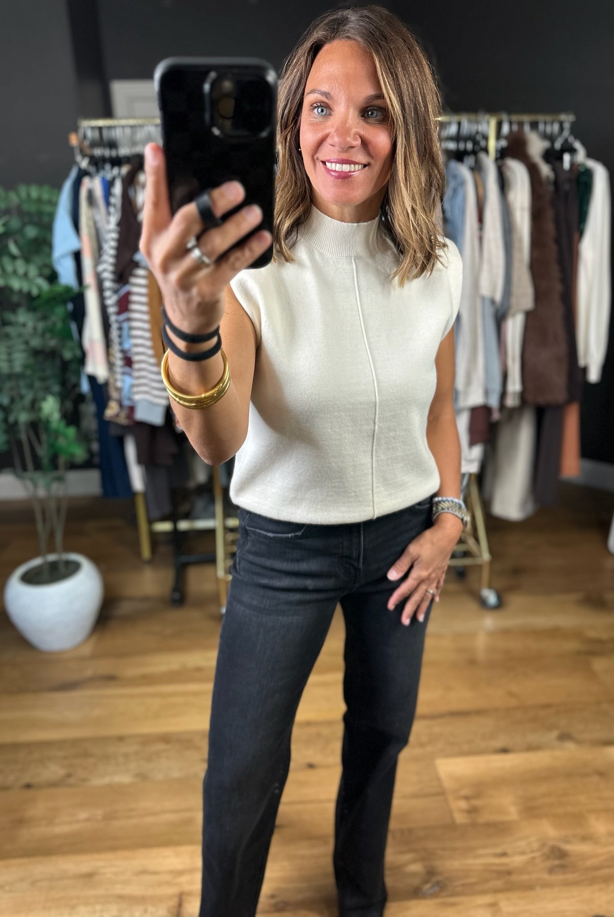 Bring To The Table Mock-Neck Knit-Sweaters-Skies Are Blue-Anna Kaytes Boutique, Women's Fashion Boutique in Grinnell, Iowa