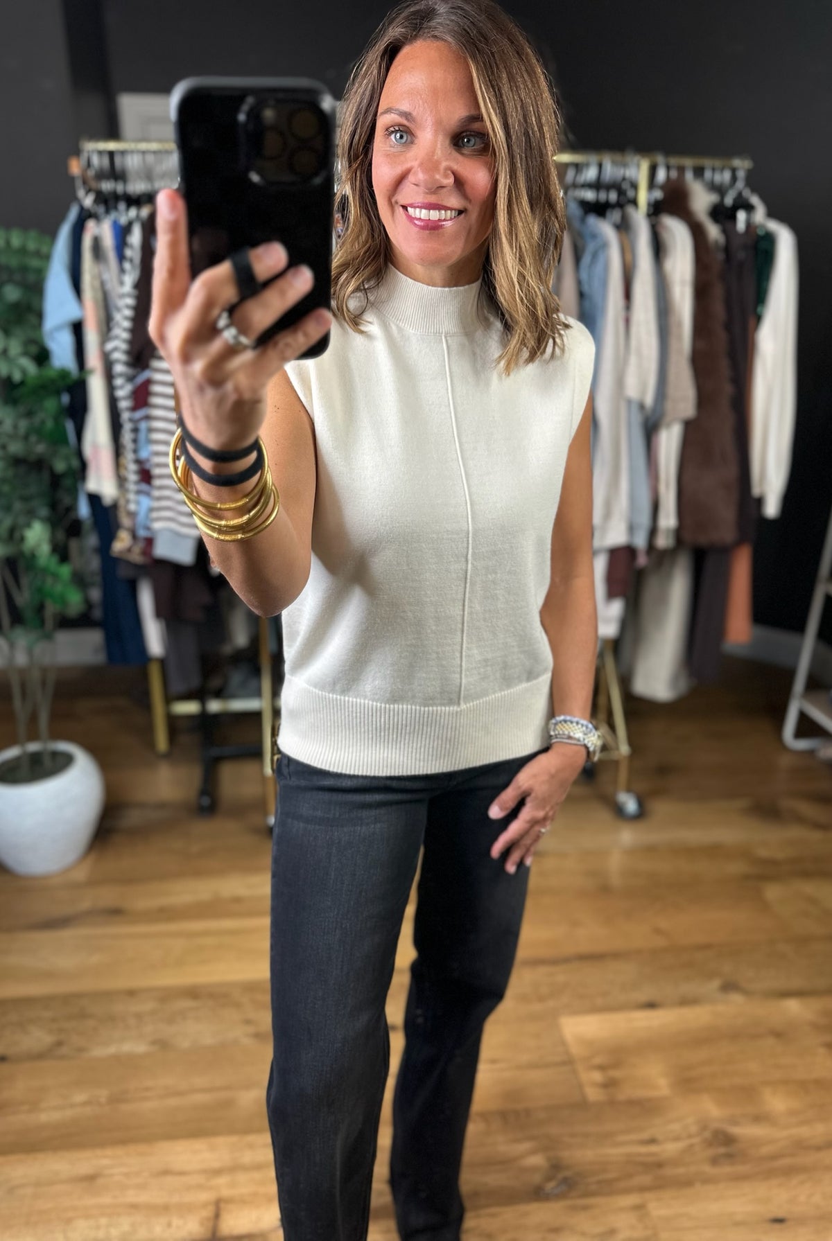 Bring To The Table Mock-Neck Knit-Sweaters-Skies Are Blue-Anna Kaytes Boutique, Women's Fashion Boutique in Grinnell, Iowa
