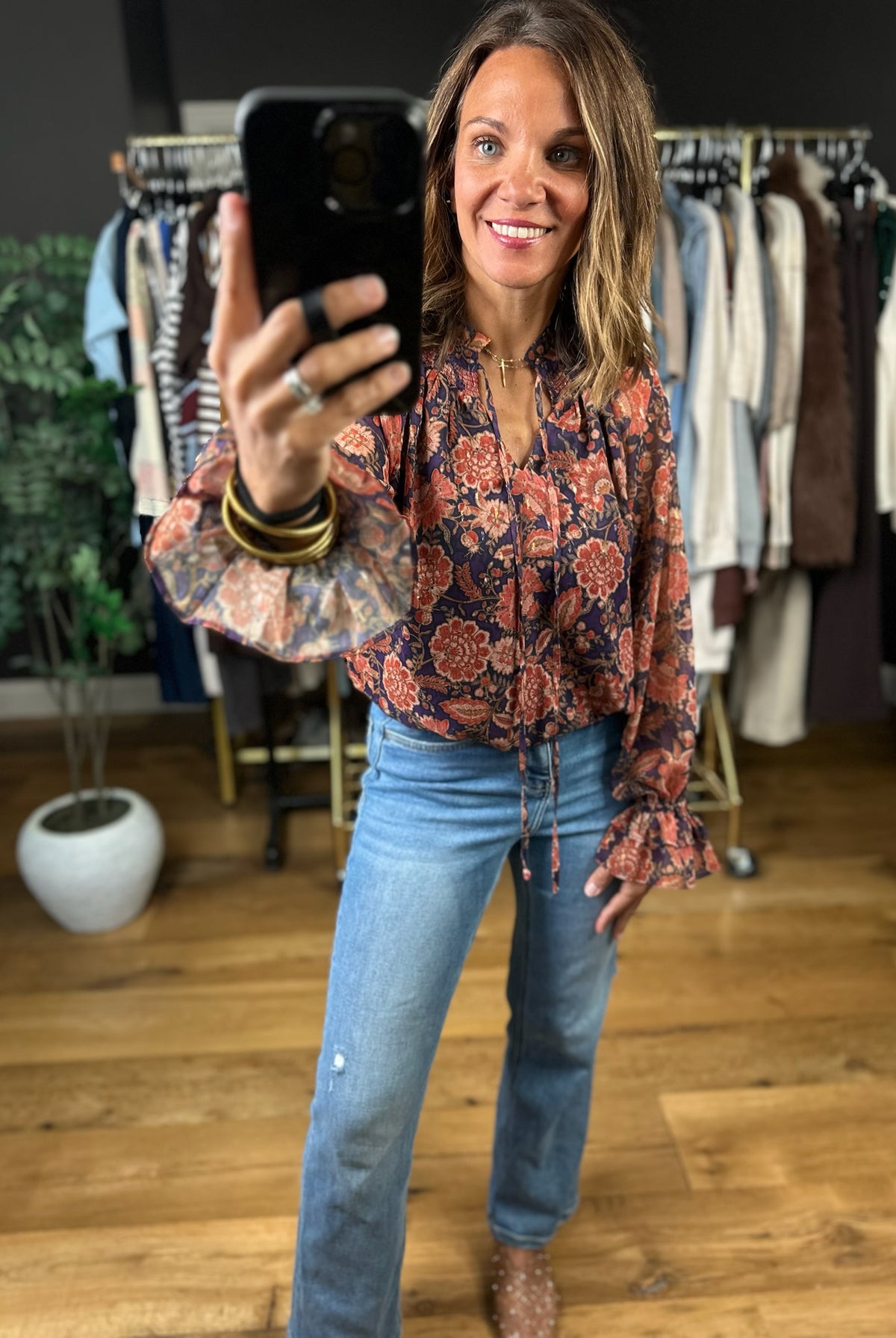 Wander Away Floral Long Sleeve Top-Long Sleeves-Fate-Anna Kaytes Boutique, Women's Fashion Boutique in Grinnell, Iowa