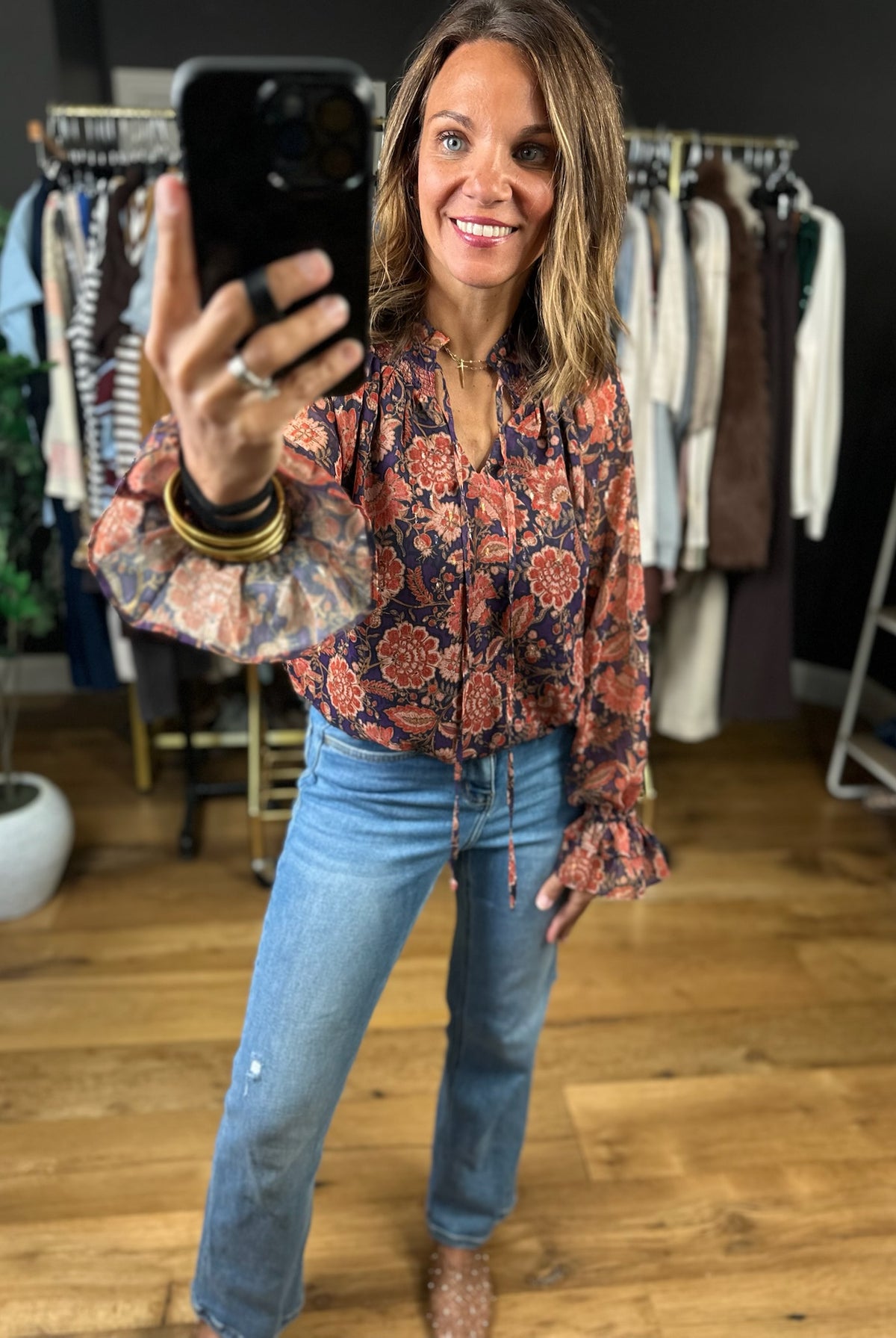 Wander Away Floral Long Sleeve Top-Long Sleeves-Fate-Anna Kaytes Boutique, Women's Fashion Boutique in Grinnell, Iowa
