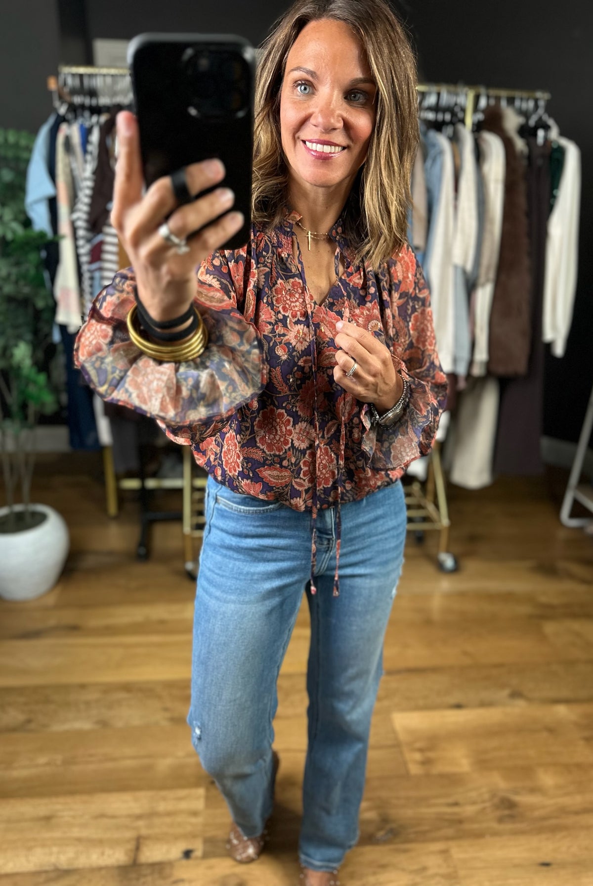 Wander Away Floral Long Sleeve Top-Long Sleeves-Fate-Anna Kaytes Boutique, Women's Fashion Boutique in Grinnell, Iowa