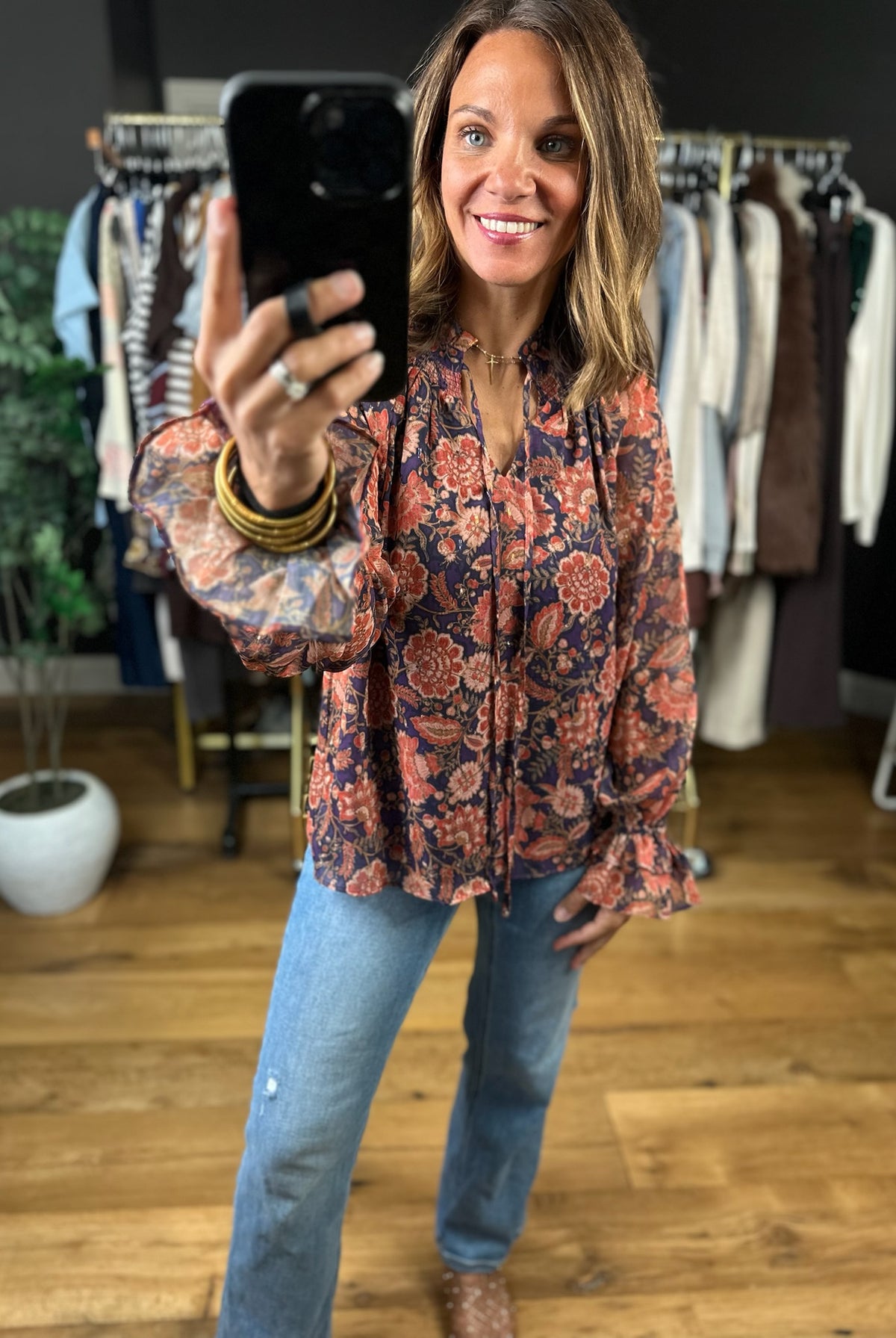 Wander Away Floral Long Sleeve Top-Long Sleeves-Fate-Anna Kaytes Boutique, Women's Fashion Boutique in Grinnell, Iowa