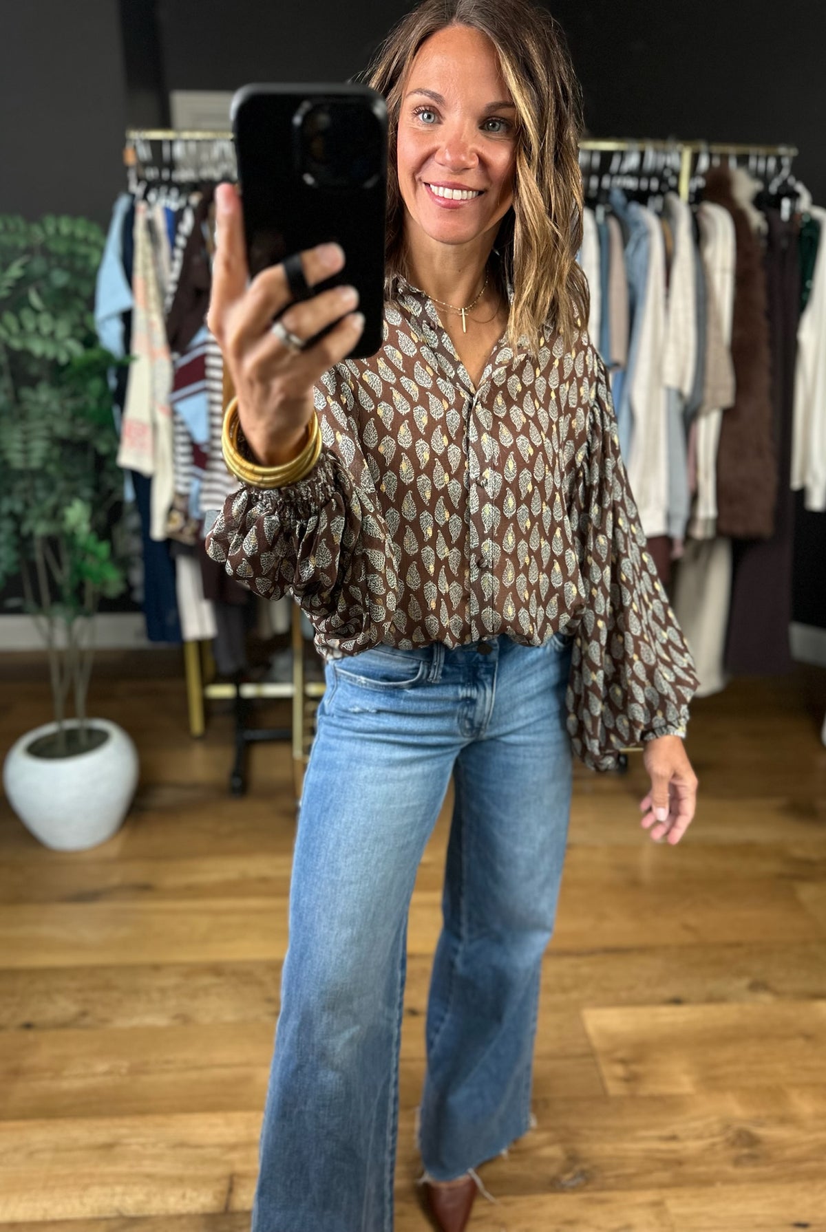 No Further Questions Button-Down Top-Long Sleeves-ee:some-Anna Kaytes Boutique, Women's Fashion Boutique in Grinnell, Iowa