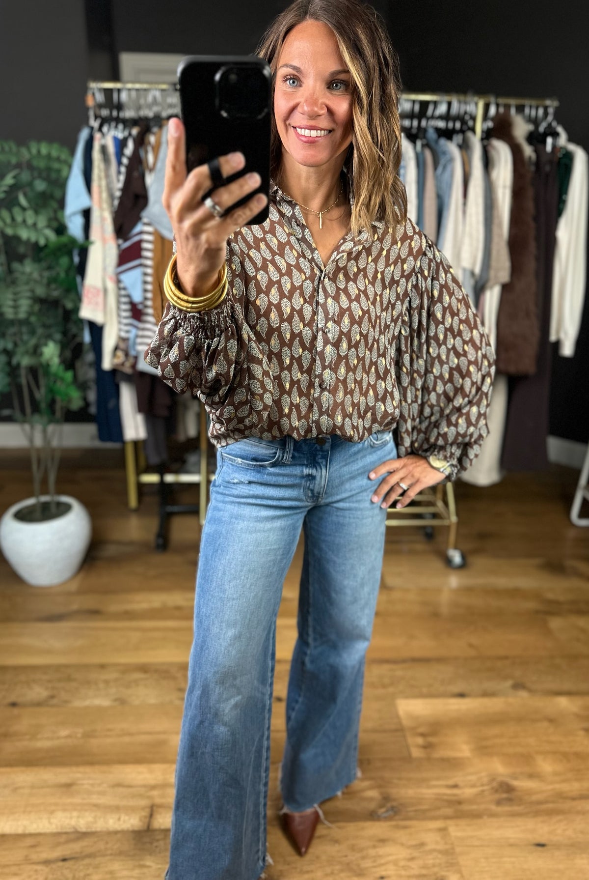 No Further Questions Button-Down Top-Long Sleeves-ee:some-Anna Kaytes Boutique, Women's Fashion Boutique in Grinnell, Iowa