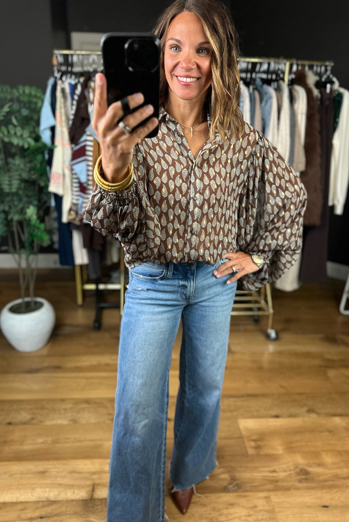 No Further Questions Button-Down Top-Long Sleeves-ee:some-Anna Kaytes Boutique, Women's Fashion Boutique in Grinnell, Iowa