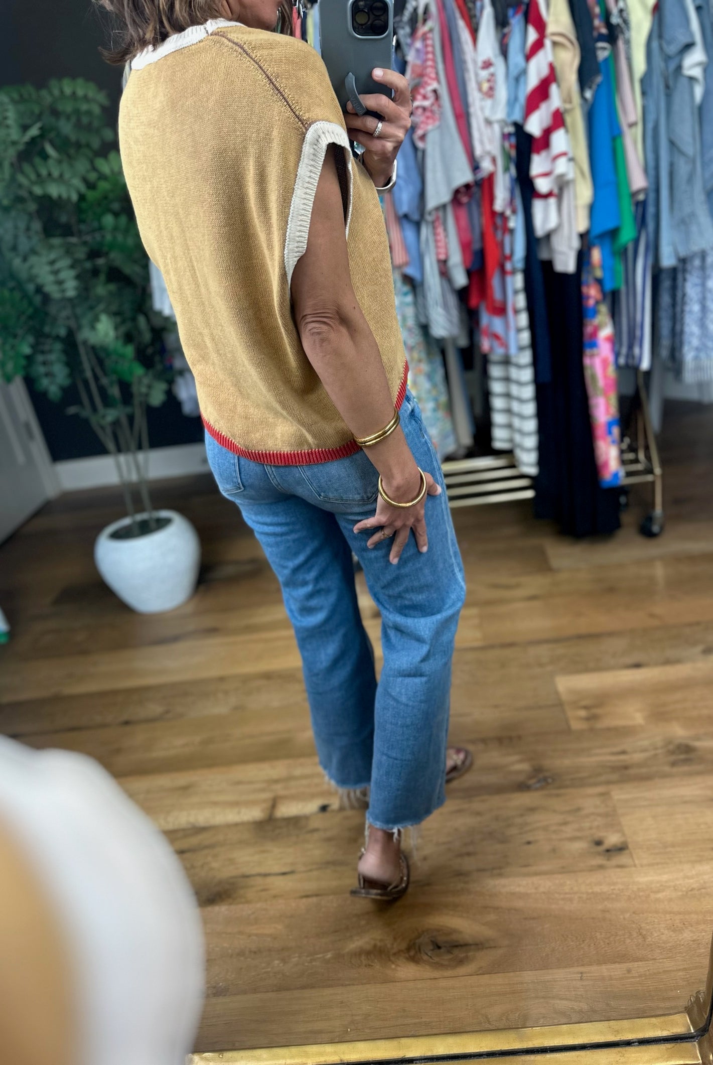 Make My Day Color Block Knit Top-Short Sleeves-Eesome-Anna Kaytes Boutique, Women's Fashion Boutique in Grinnell, Iowa