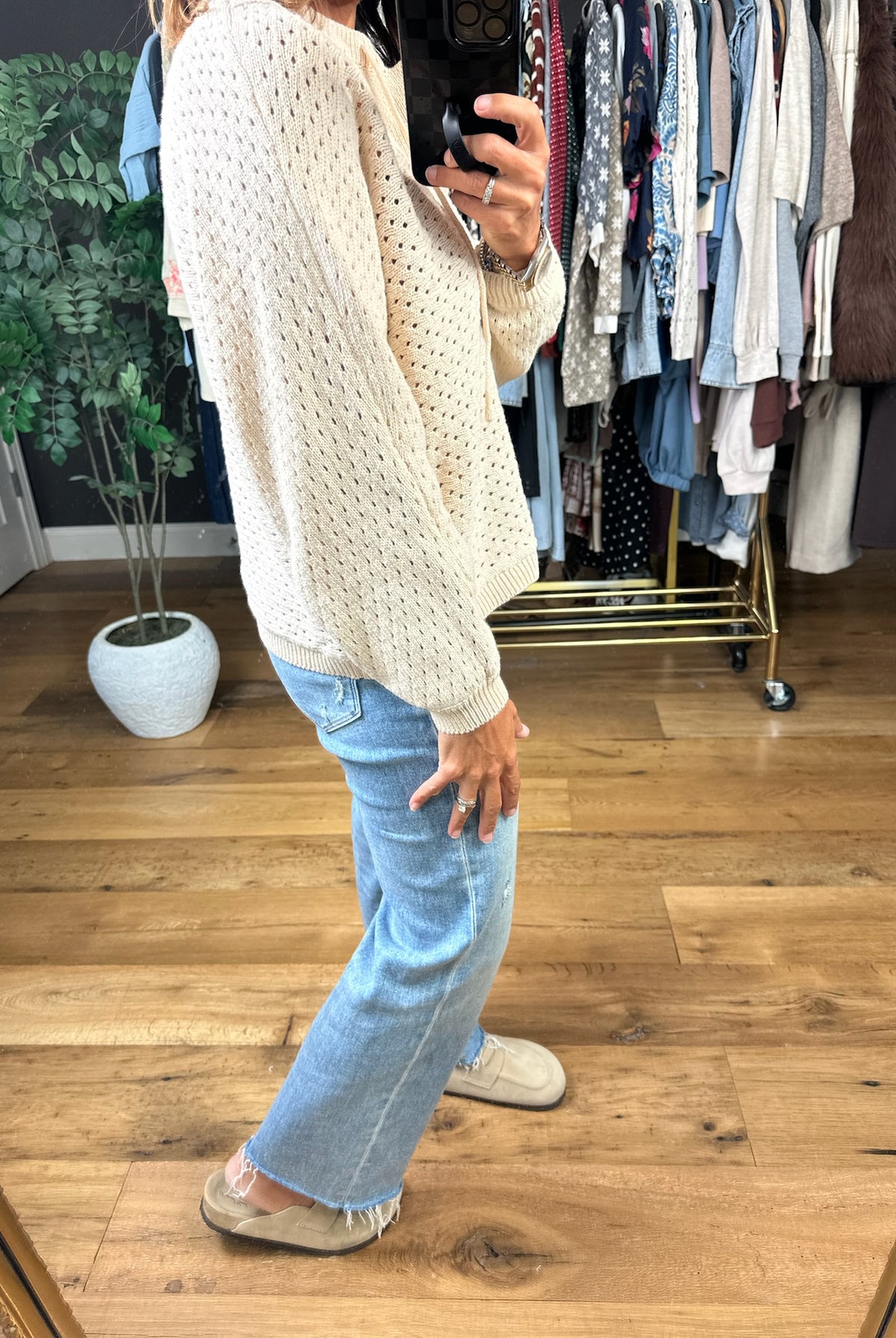 Honey I'm Home Knit Henley-Sweaters-ee:some-Anna Kaytes Boutique, Women's Fashion Boutique in Grinnell, Iowa
