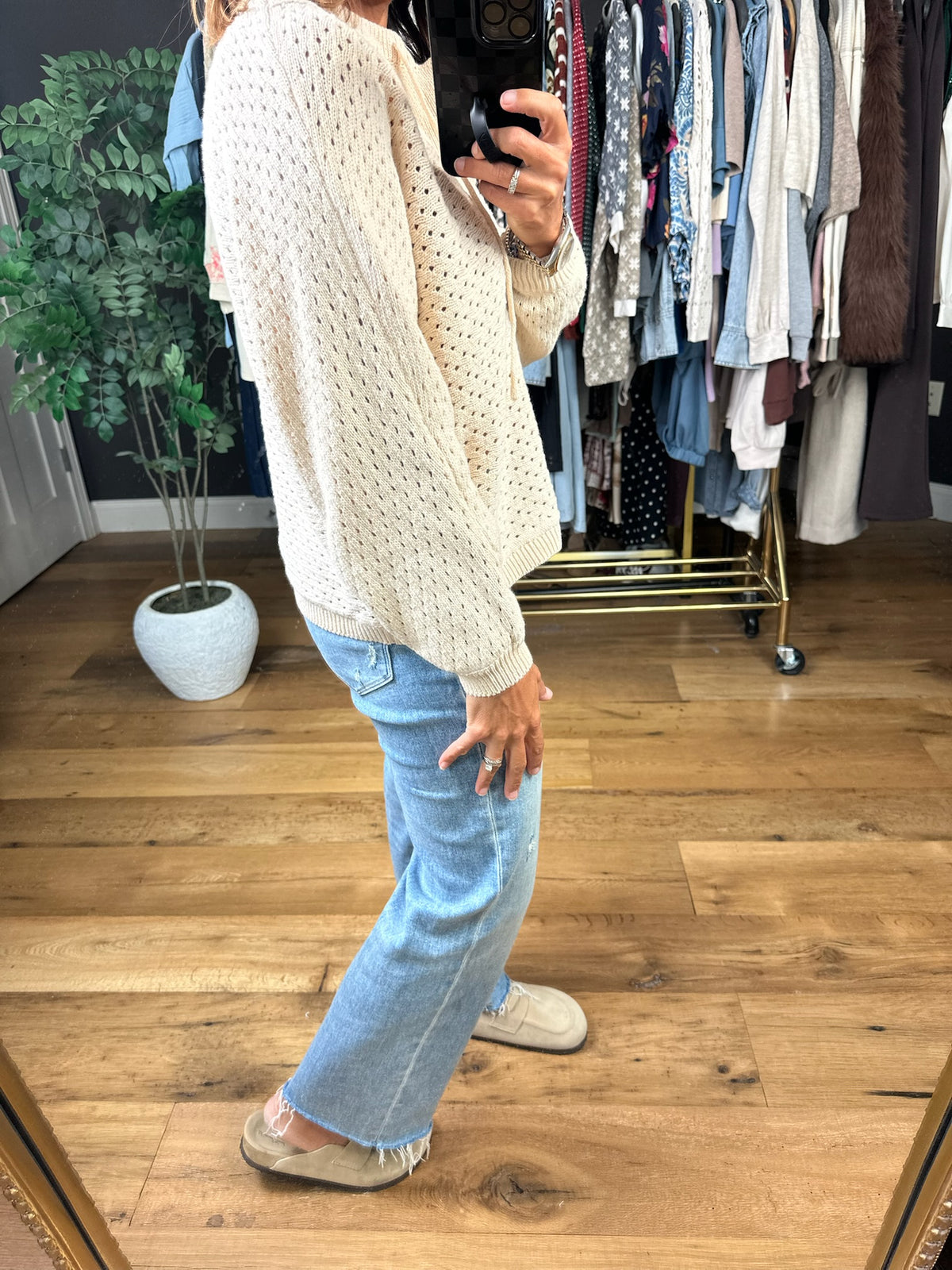 Honey I'm Home Knit Henley-Sweaters-ee:some-Anna Kaytes Boutique, Women's Fashion Boutique in Grinnell, Iowa