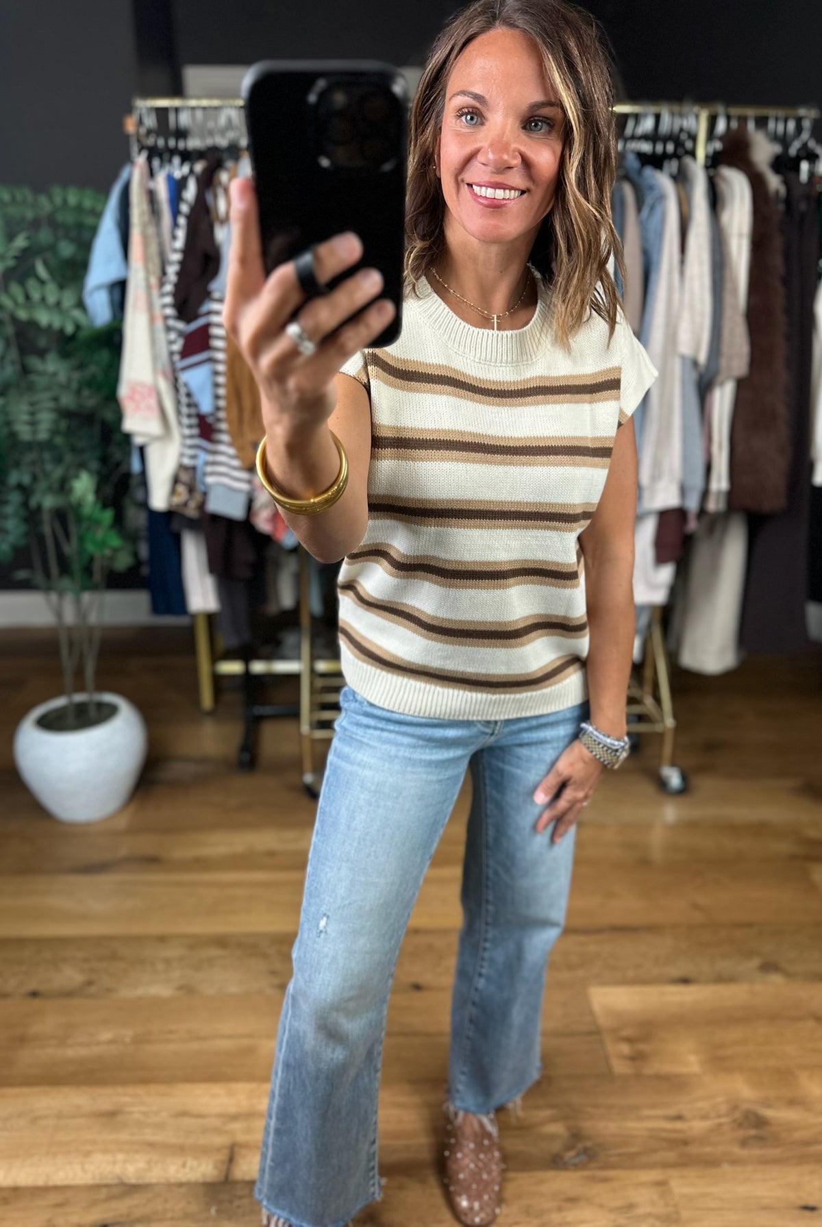 It Girl Energy Knit Top-Short Sleeves-Very J-Anna Kaytes Boutique, Women's Fashion Boutique in Grinnell, Iowa