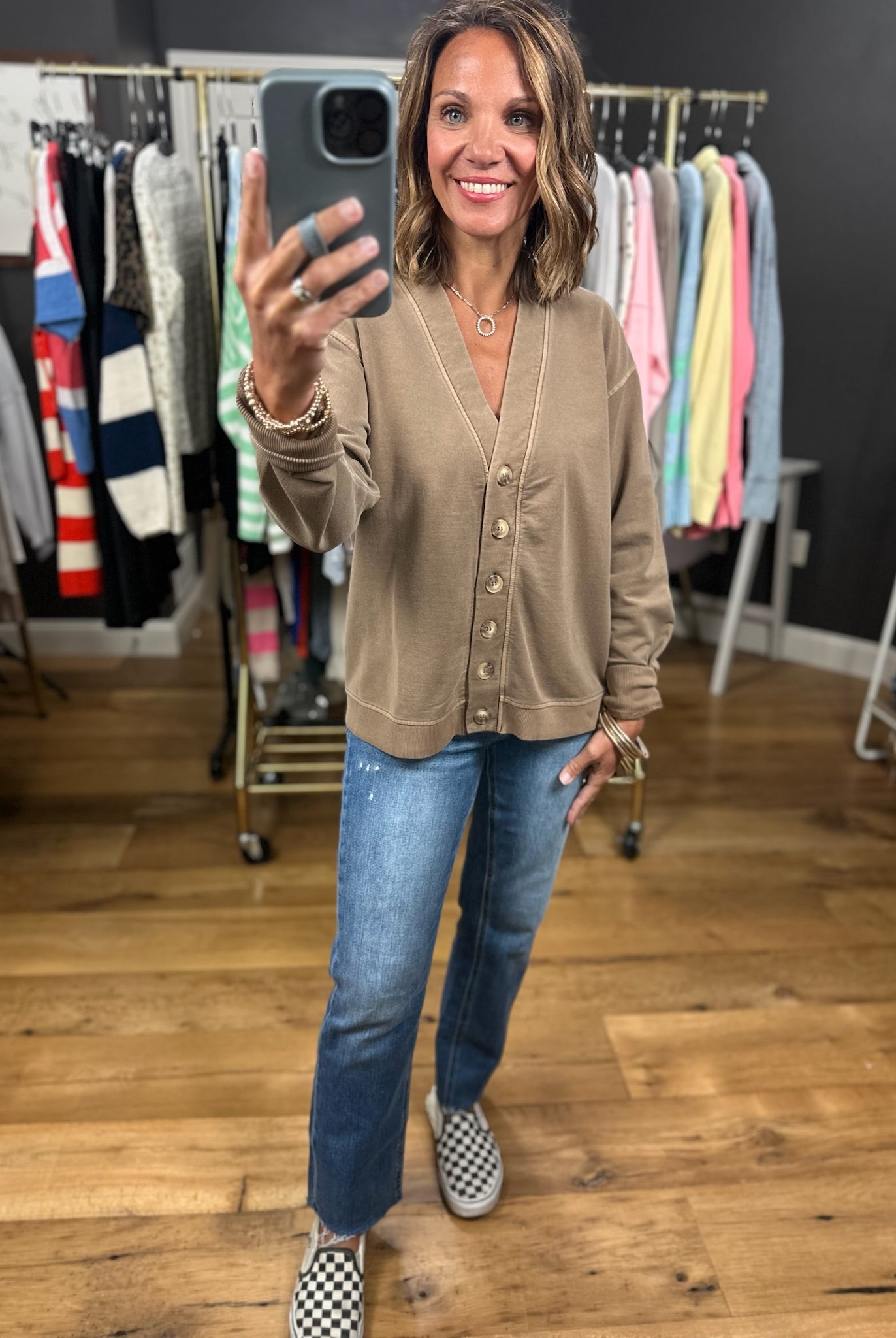 A Great Point Button Cardigan-Sweaters-JOA-Anna Kaytes Boutique, Women's Fashion Boutique in Grinnell, Iowa