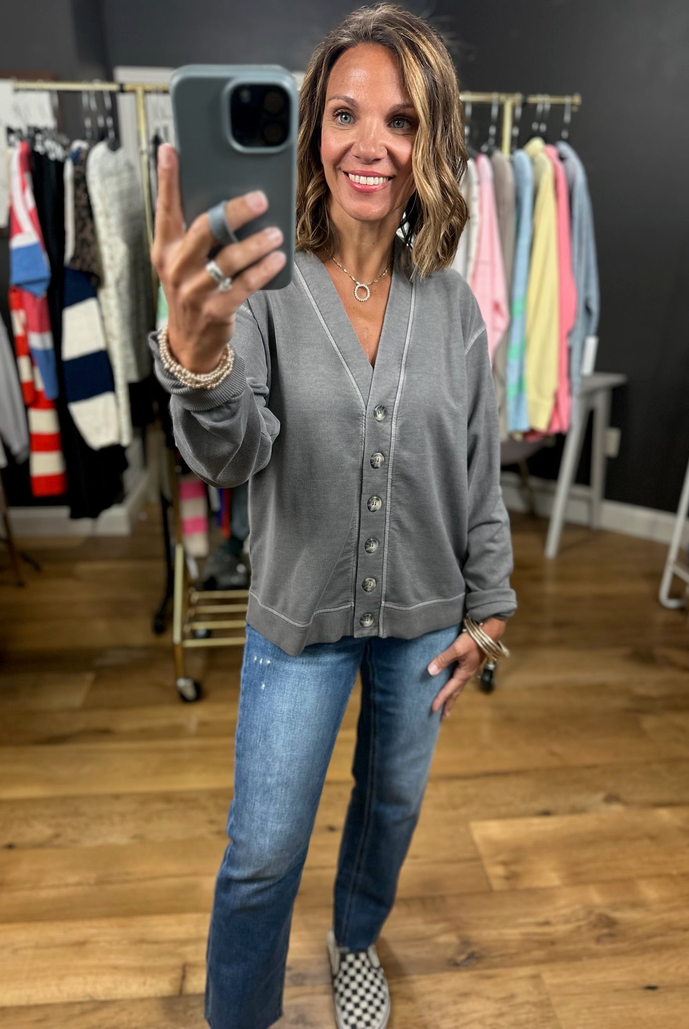 A Great Point Button Cardigan-Sweaters-JOA-Anna Kaytes Boutique, Women's Fashion Boutique in Grinnell, Iowa