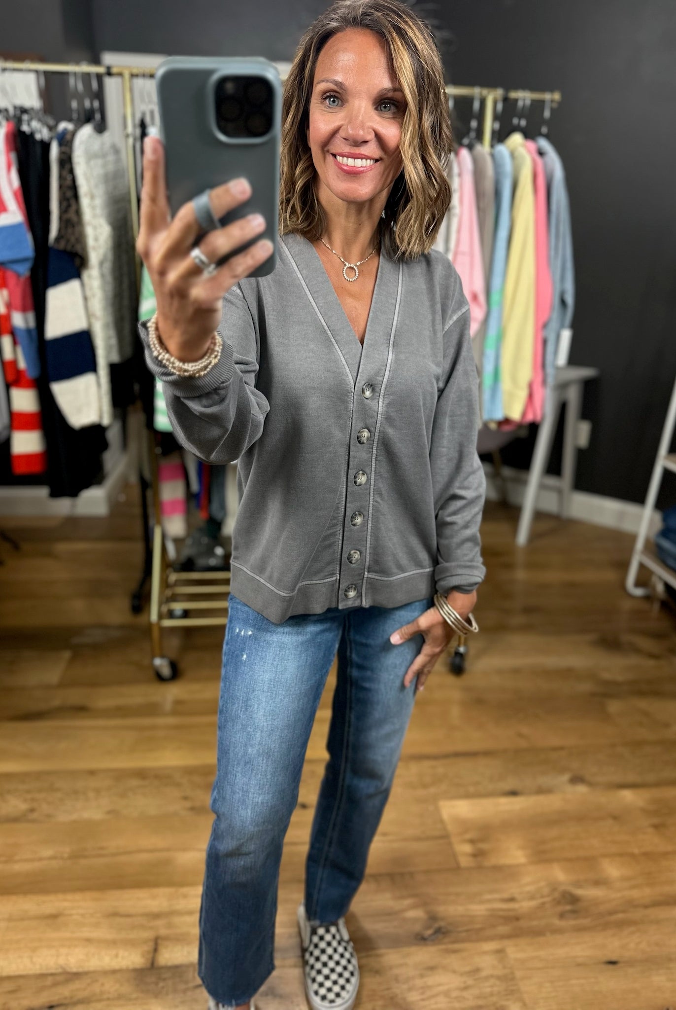 A Great Point Button Cardigan-Sweaters-JOA-Anna Kaytes Boutique, Women's Fashion Boutique in Grinnell, Iowa