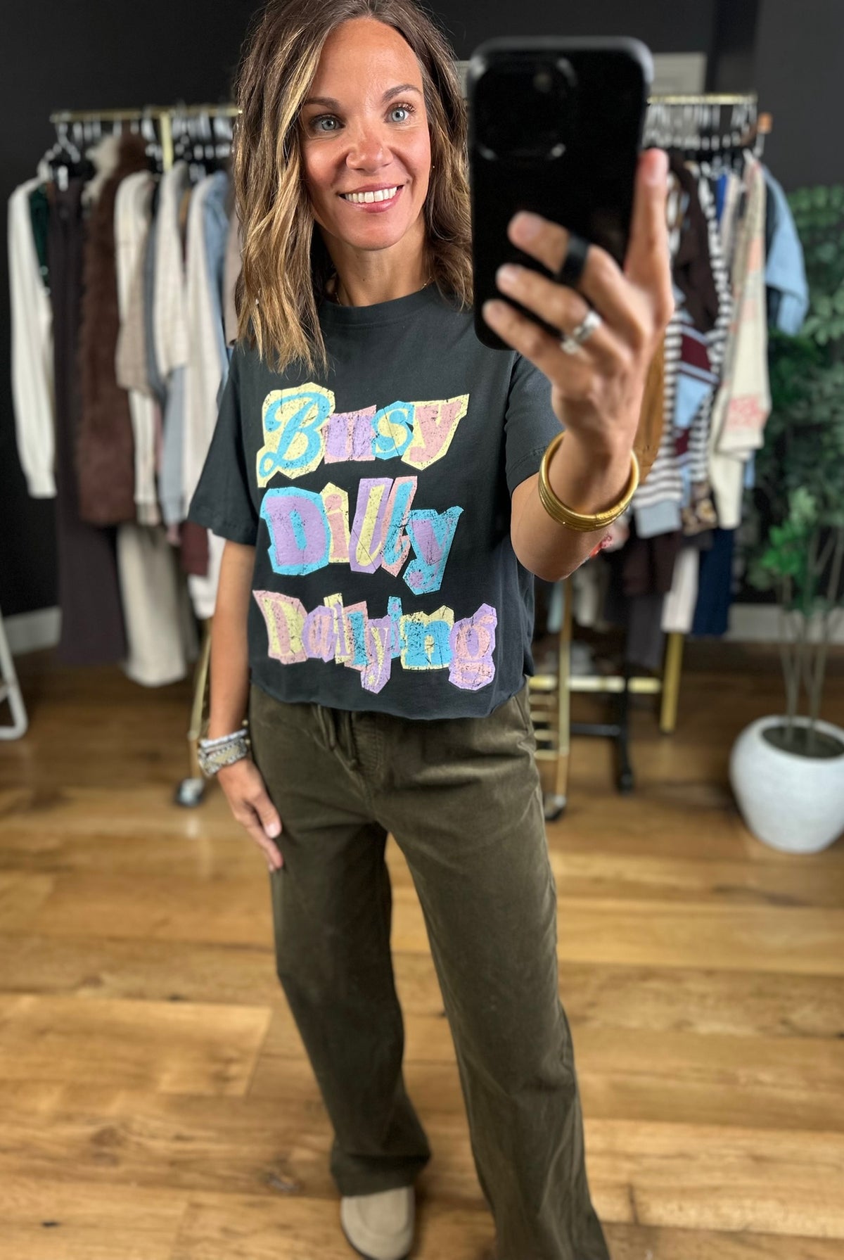 Busy Dilly Dallying Graphic Tee-Short Sleeves-Zutter-Anna Kaytes Boutique, Women's Fashion Boutique in Grinnell, Iowa