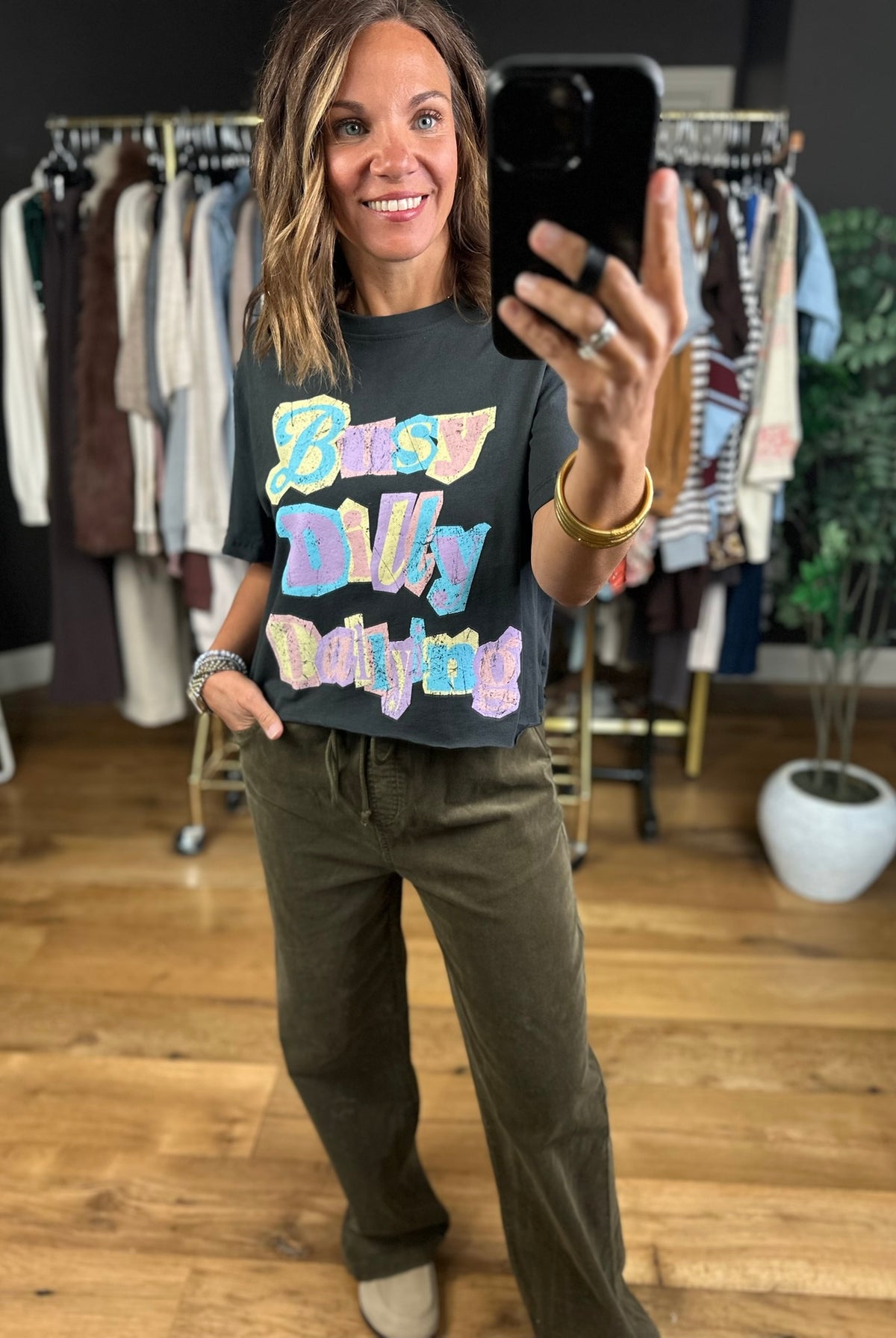 Busy Dilly Dallying Graphic Tee-Short Sleeves-Zutter-Anna Kaytes Boutique, Women's Fashion Boutique in Grinnell, Iowa