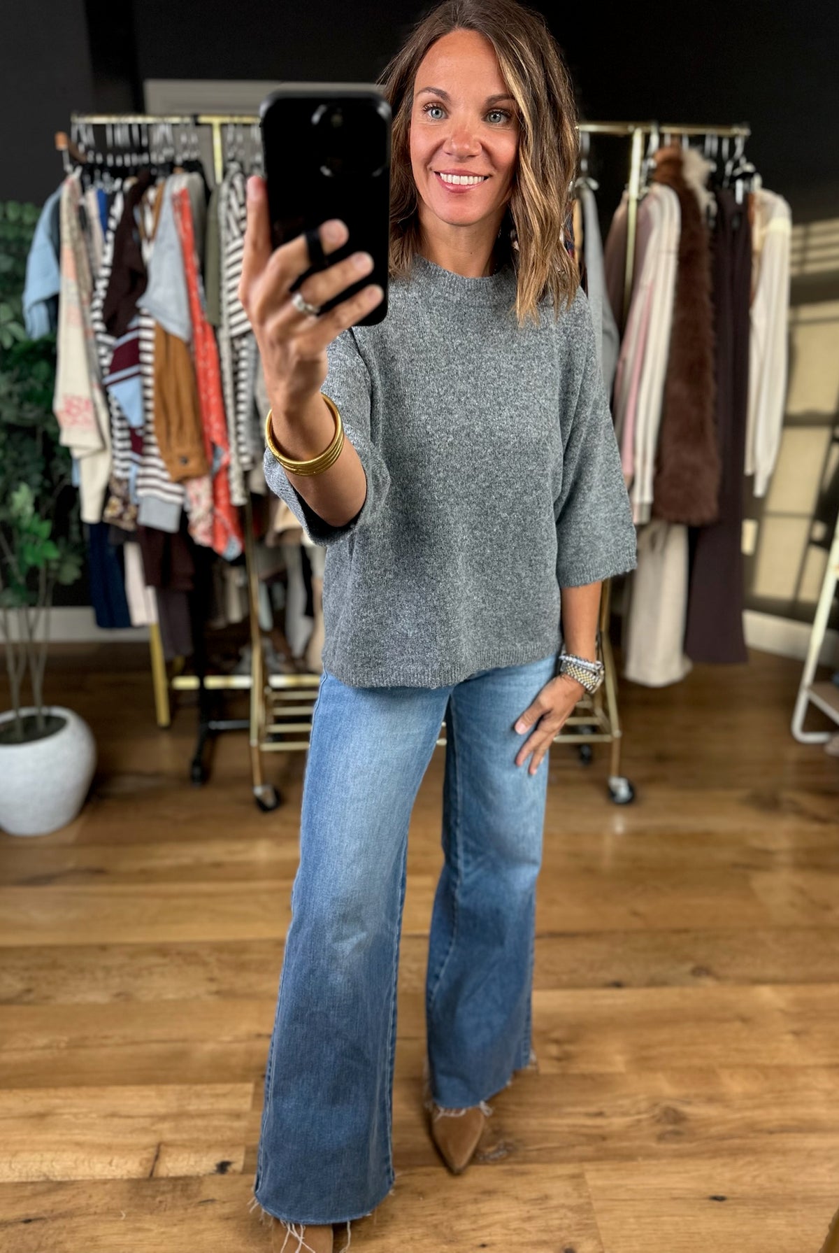 This Time Boxy Knit Sweater-Sweaters-Blu Pepper-Anna Kaytes Boutique, Women's Fashion Boutique in Grinnell, Iowa