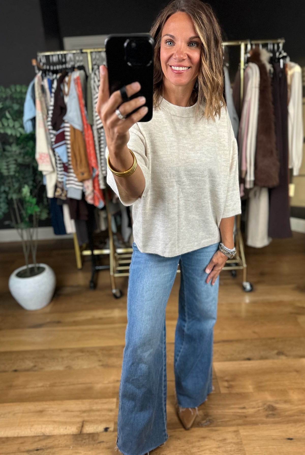 This Time Boxy Knit Sweater-Sweaters-Blu Pepper-Anna Kaytes Boutique, Women's Fashion Boutique in Grinnell, Iowa