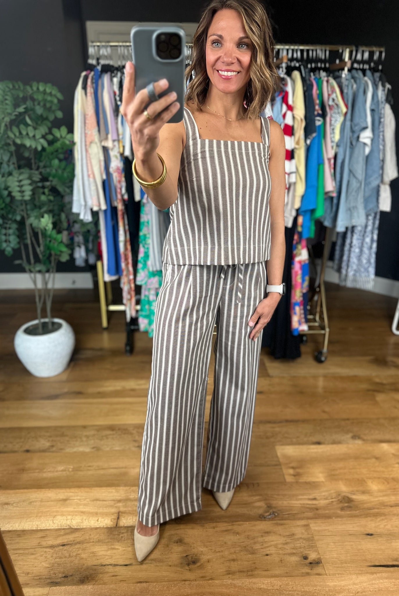 Place For Me Striped Linen Set-Sleeveless-Blu Pepper-Anna Kaytes Boutique, Women's Fashion Boutique in Grinnell, Iowa