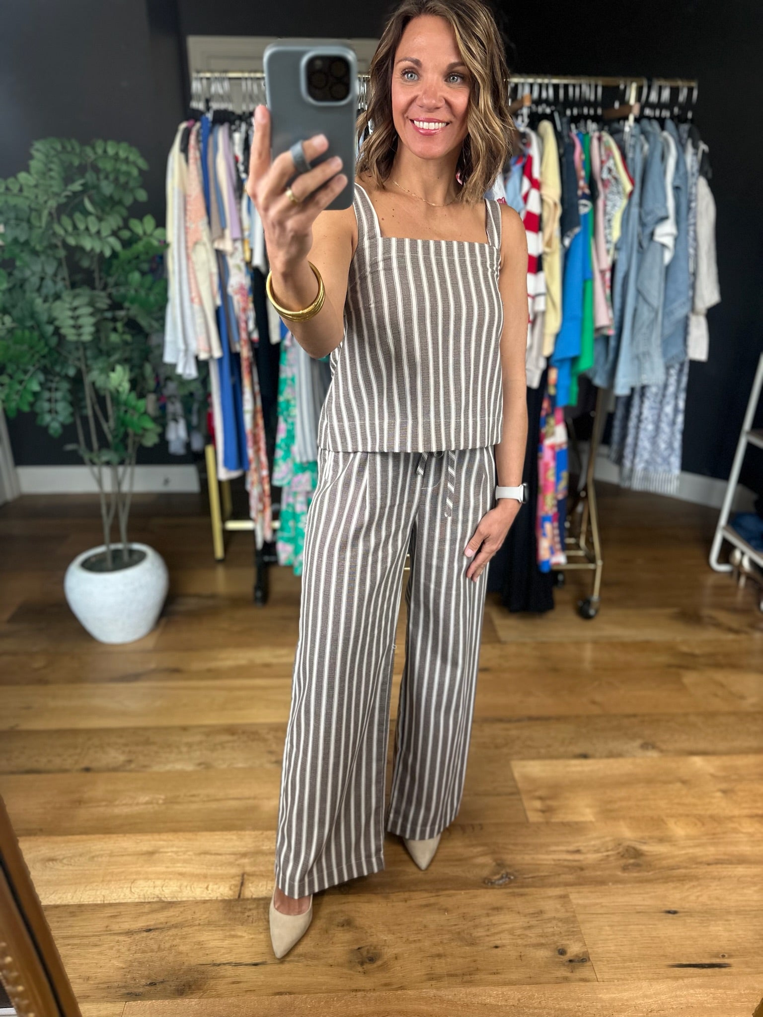 Place For Me Striped Linen Set-Sleeveless-Blu Pepper-Anna Kaytes Boutique, Women's Fashion Boutique in Grinnell, Iowa