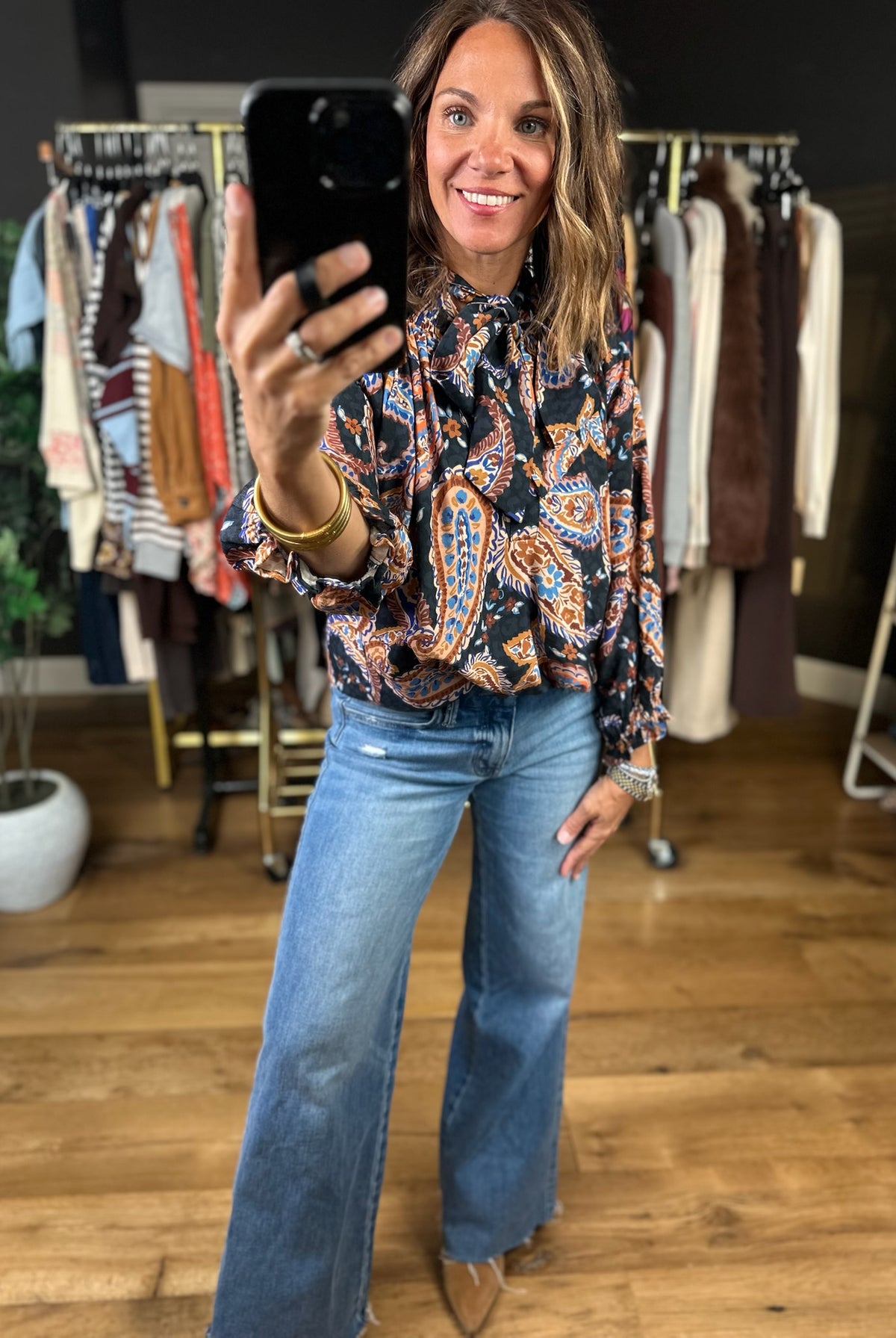 At The End Of The Day Paisley Top-Long Sleeves-Umgee-Anna Kaytes Boutique, Women's Fashion Boutique in Grinnell, Iowa