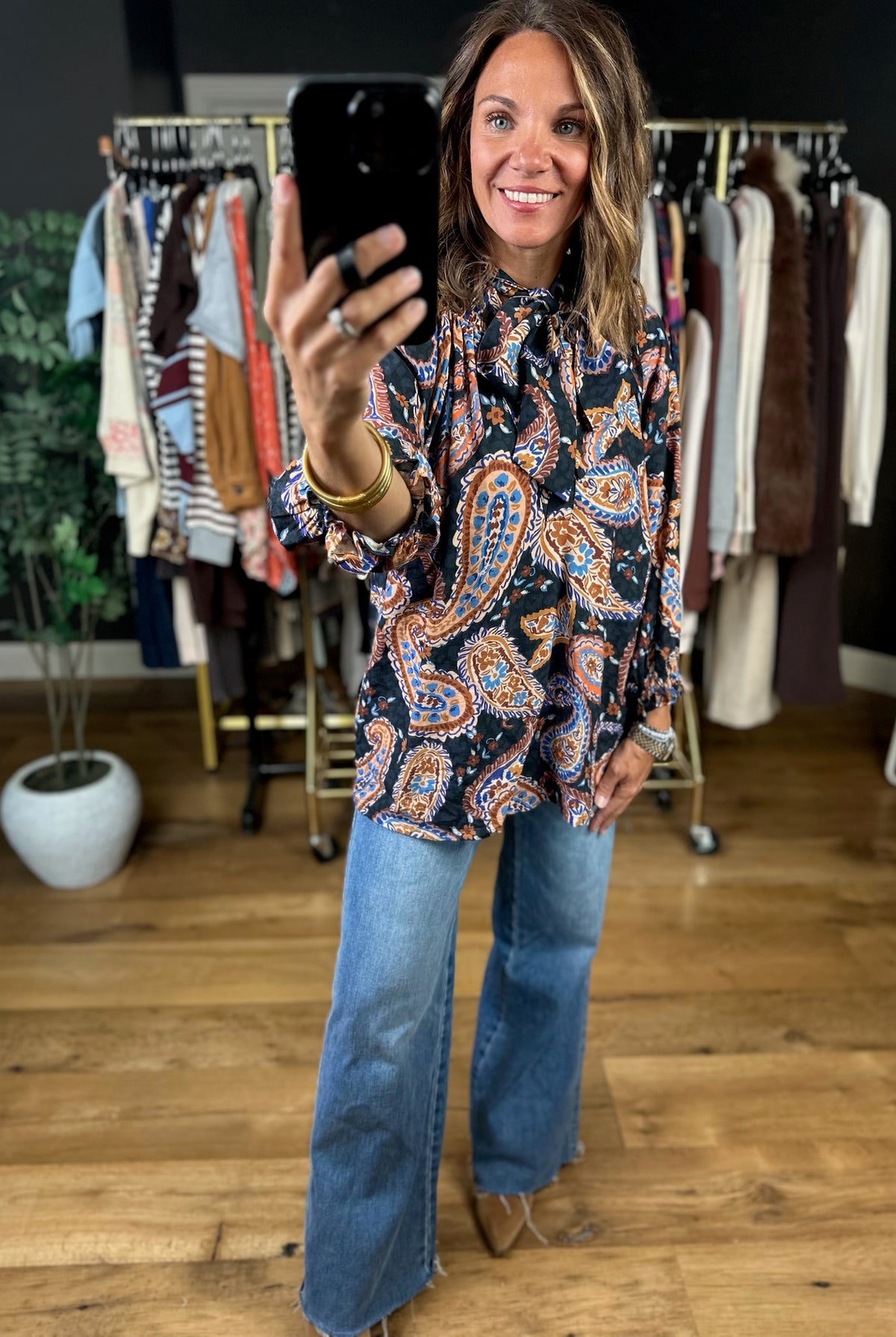 At The End Of The Day Paisley Top-Long Sleeves-Umgee-Anna Kaytes Boutique, Women's Fashion Boutique in Grinnell, Iowa