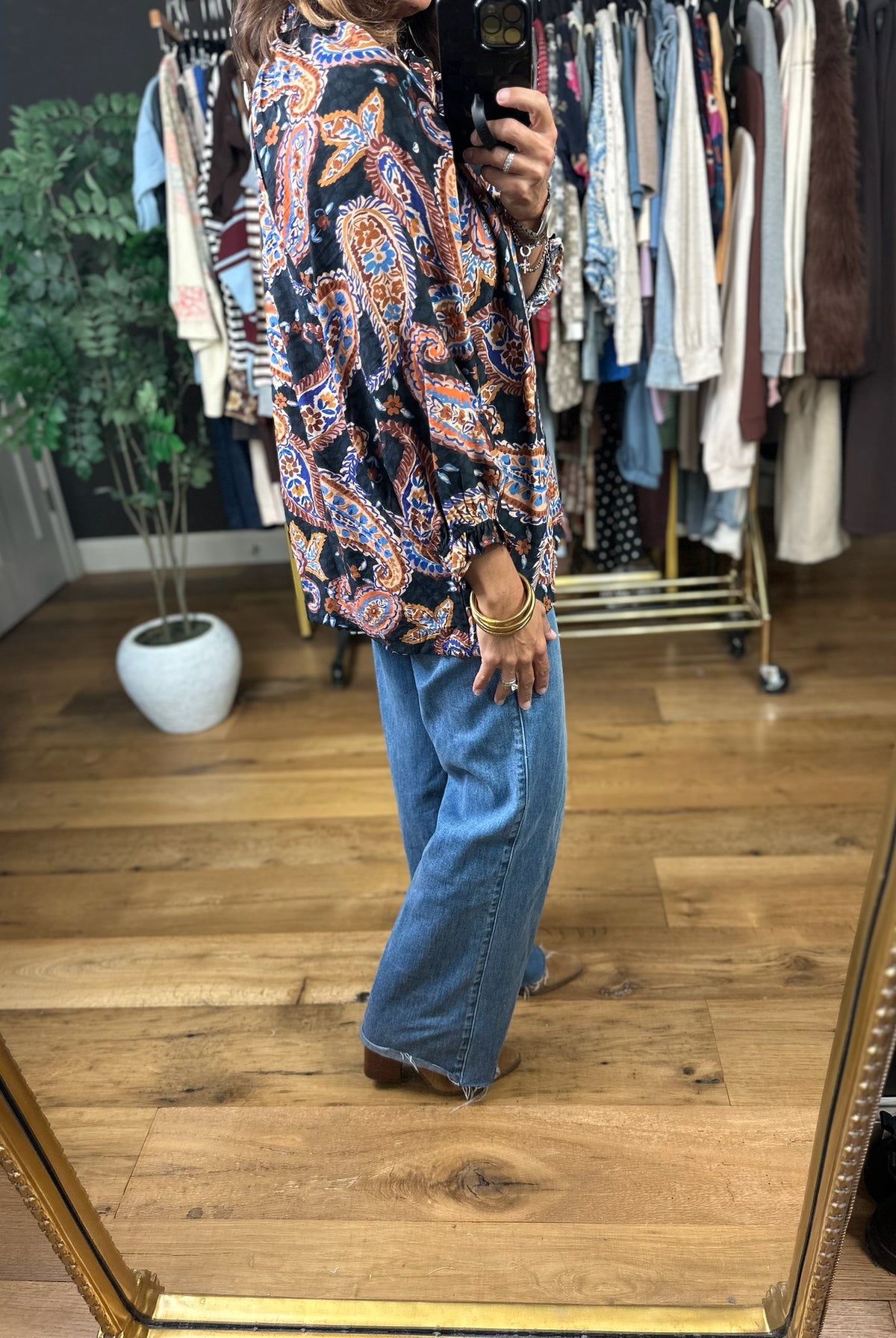 At The End Of The Day Paisley Top-Long Sleeves-Umgee-Anna Kaytes Boutique, Women's Fashion Boutique in Grinnell, Iowa