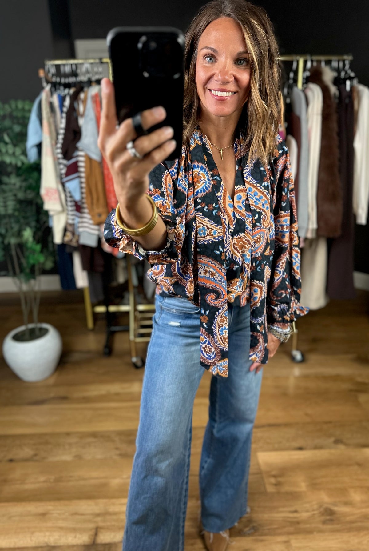 At The End Of The Day Paisley Top-Long Sleeves-Umgee-Anna Kaytes Boutique, Women's Fashion Boutique in Grinnell, Iowa