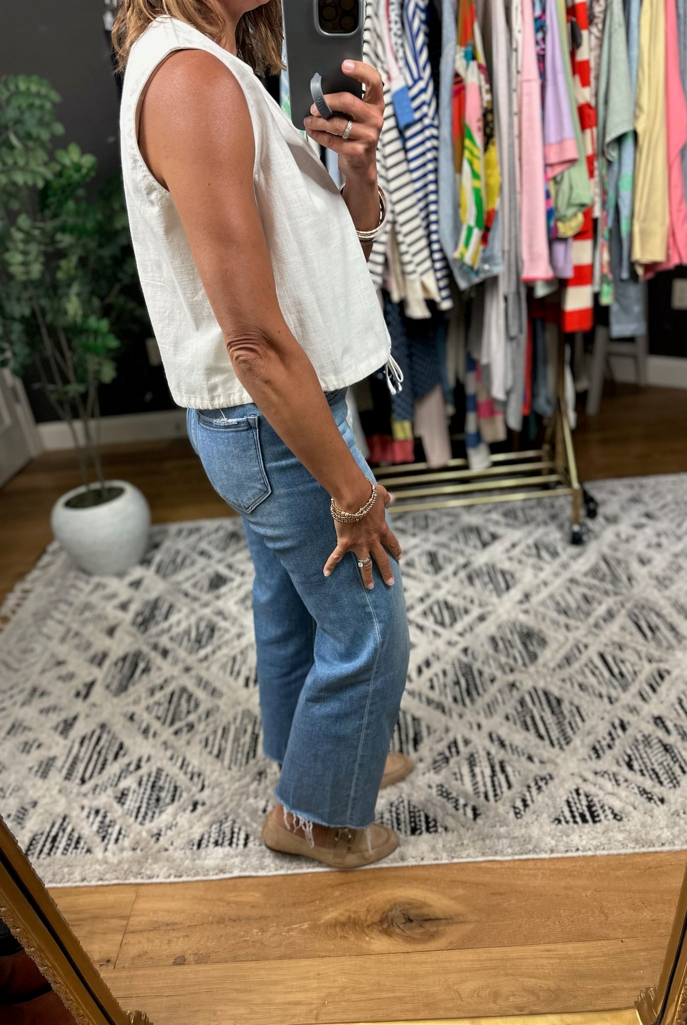 Into The Sun Tie-Front Linen Top-Sleeveless-Wishlist-Anna Kaytes Boutique, Women's Fashion Boutique in Grinnell, Iowa