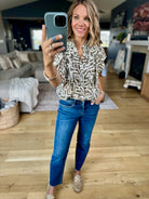 Never Admit Button-Down Patterned Top-THML-Anna Kaytes Boutique, Women's Fashion Boutique in Grinnell, Iowa