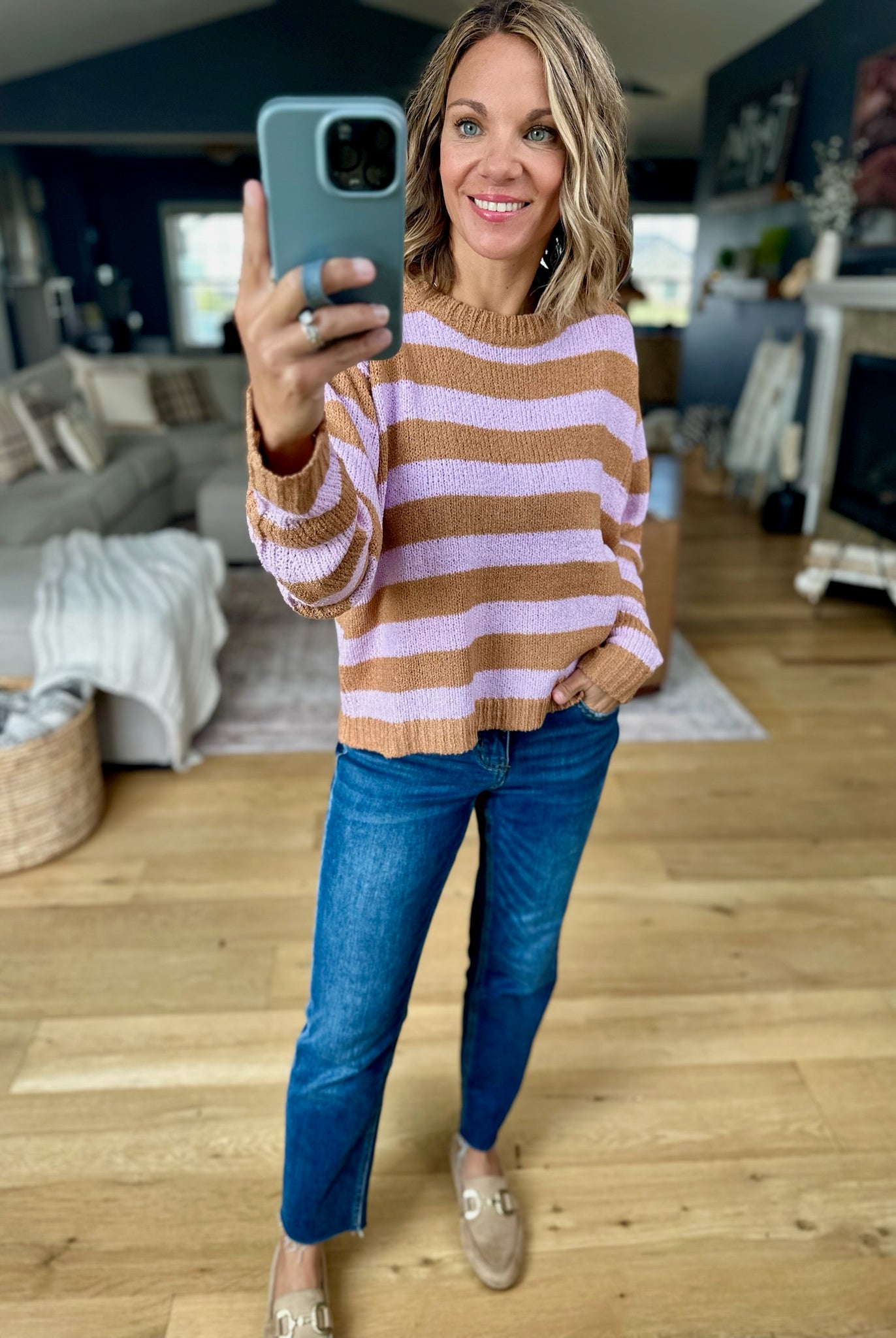 My Personal Fall Striped Knit Top-Wishlist-Anna Kaytes Boutique, Women's Fashion Boutique in Grinnell, Iowa