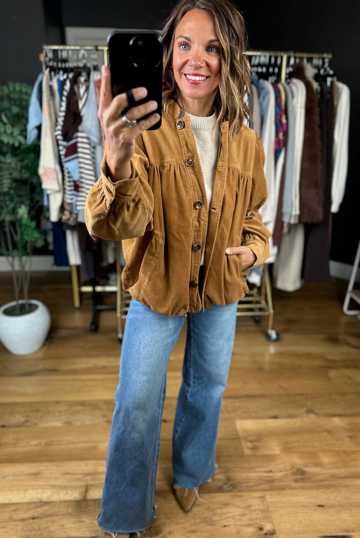 Hear My Fall Corded Jacket-Jackets-Umgee-Anna Kaytes Boutique, Women's Fashion Boutique in Grinnell, Iowa