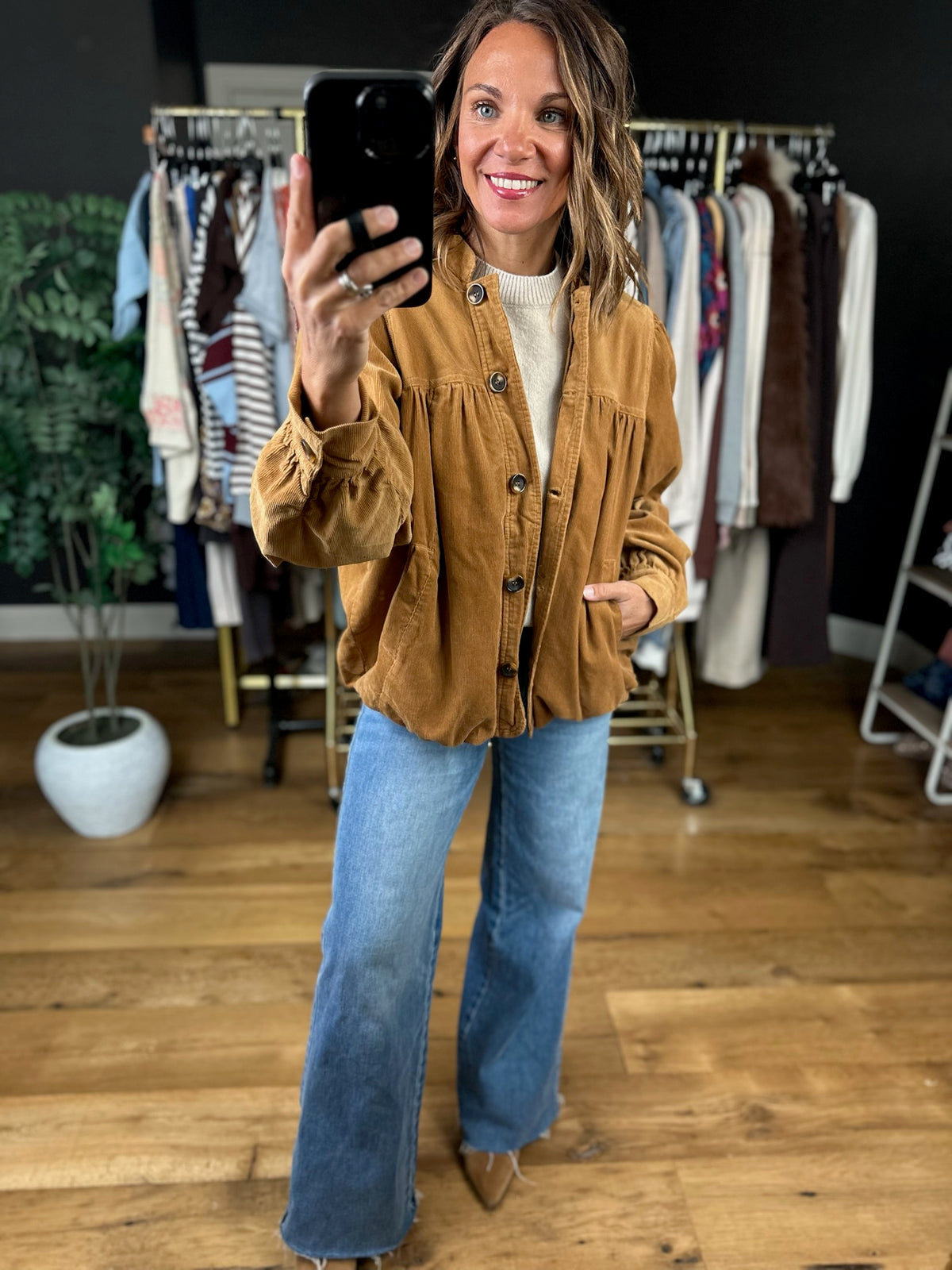 Hear My Fall Corded Jacket-Jackets-Umgee-Anna Kaytes Boutique, Women's Fashion Boutique in Grinnell, Iowa