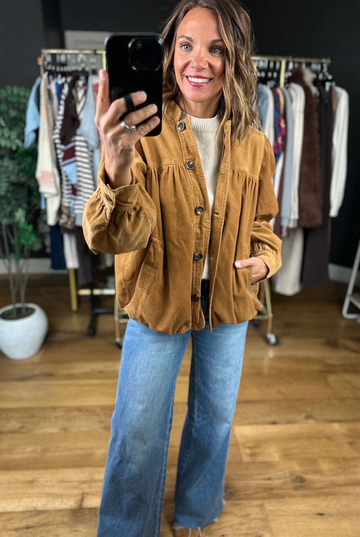 Hear My Fall Corded Jacket-Jackets-Umgee-Anna Kaytes Boutique, Women's Fashion Boutique in Grinnell, Iowa
