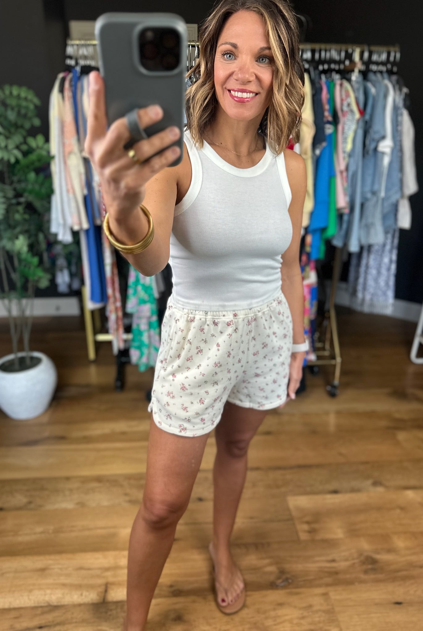 Take It Easy Floral Elastic-Waist Shorts-Shorts-Blu Pepper-Anna Kaytes Boutique, Women's Fashion Boutique in Grinnell, Iowa