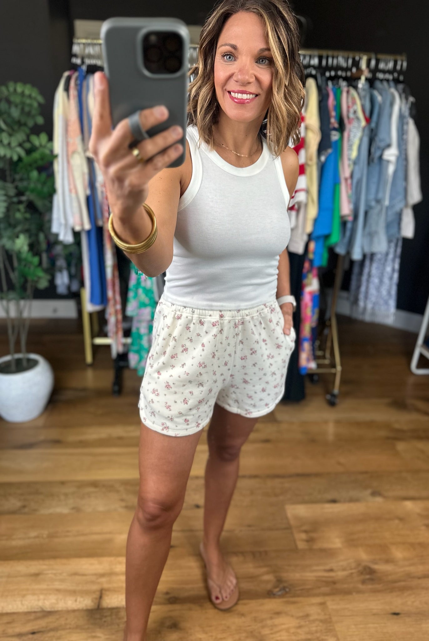 Take It Easy Floral Elastic-Waist Shorts-Shorts-Blu Pepper-Anna Kaytes Boutique, Women's Fashion Boutique in Grinnell, Iowa