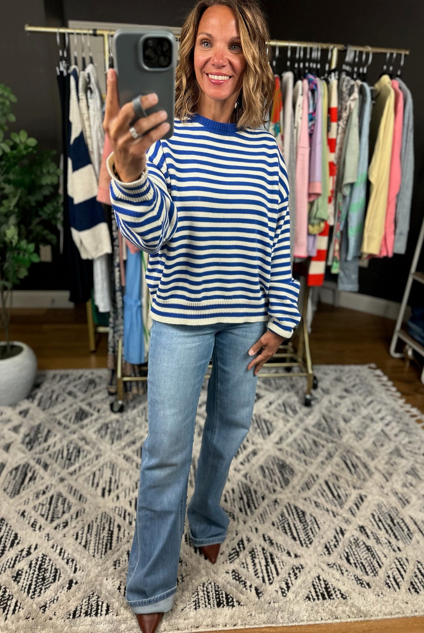 Chasing Dreams Striped Knit Sweater-Sweaters-Wishlist-Anna Kaytes Boutique, Women's Fashion Boutique in Grinnell, Iowa