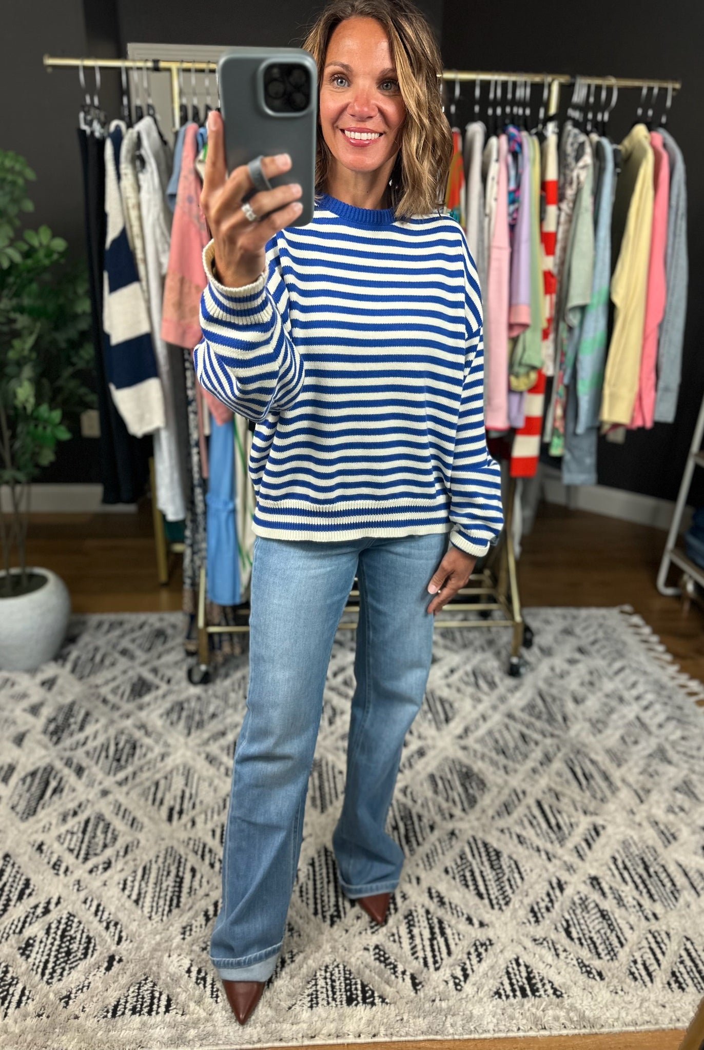 Chasing Dreams Striped Knit Sweater-Sweaters-Wishlist-Anna Kaytes Boutique, Women's Fashion Boutique in Grinnell, Iowa