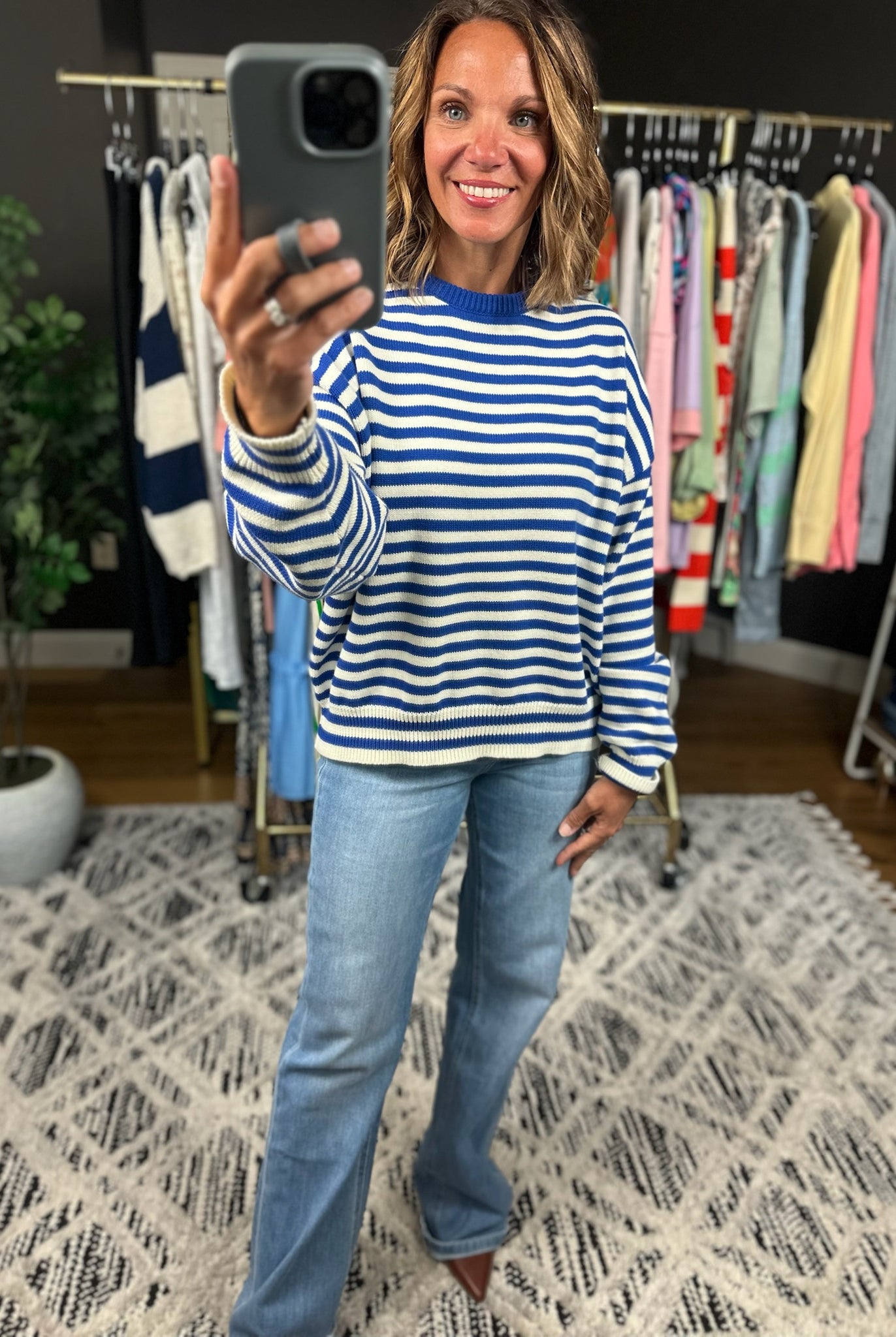 Chasing Dreams Striped Knit Sweater-Sweaters-Wishlist-Anna Kaytes Boutique, Women's Fashion Boutique in Grinnell, Iowa