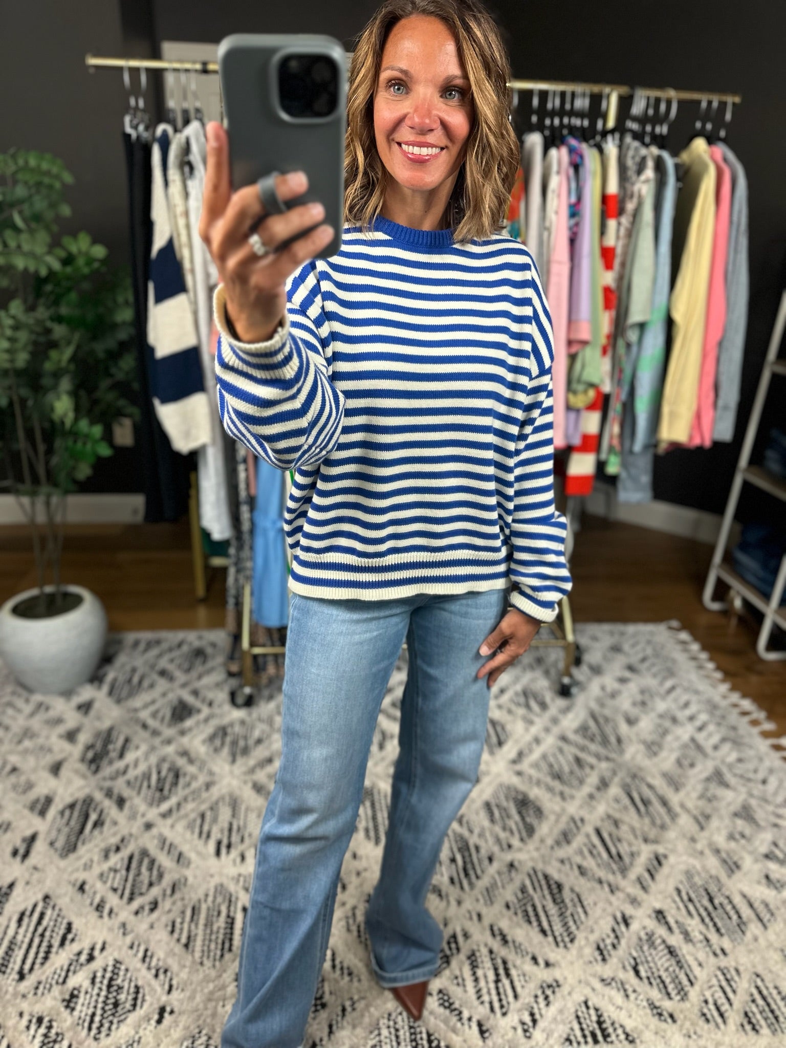 Chasing Dreams Striped Knit Sweater-Sweaters-Wishlist-Anna Kaytes Boutique, Women's Fashion Boutique in Grinnell, Iowa