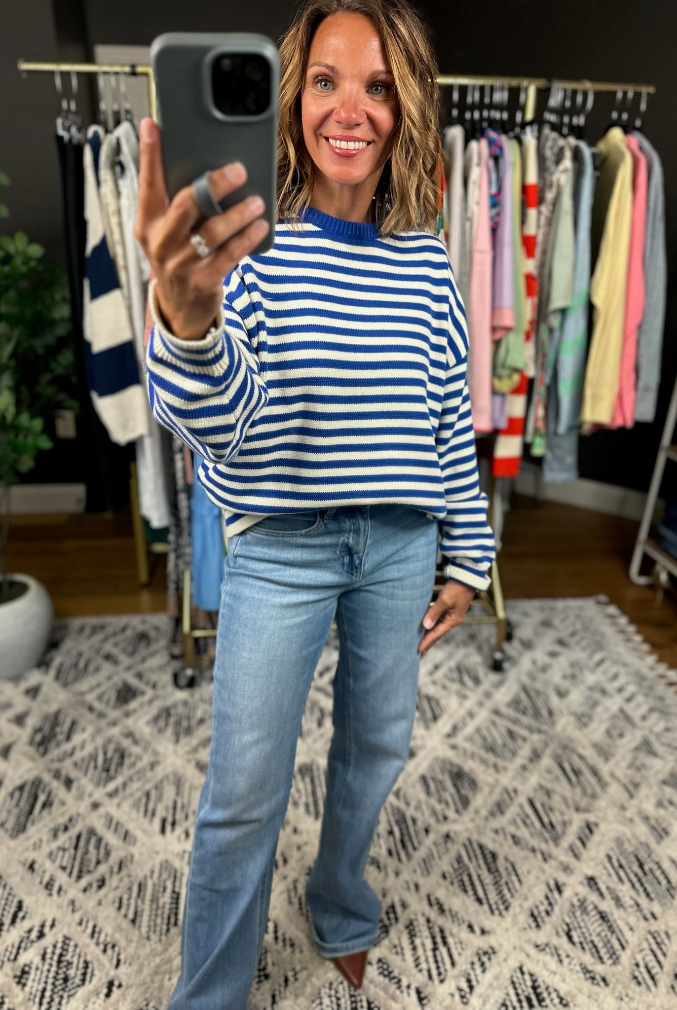 Chasing Dreams Striped Knit Sweater-Sweaters-Wishlist-Anna Kaytes Boutique, Women's Fashion Boutique in Grinnell, Iowa