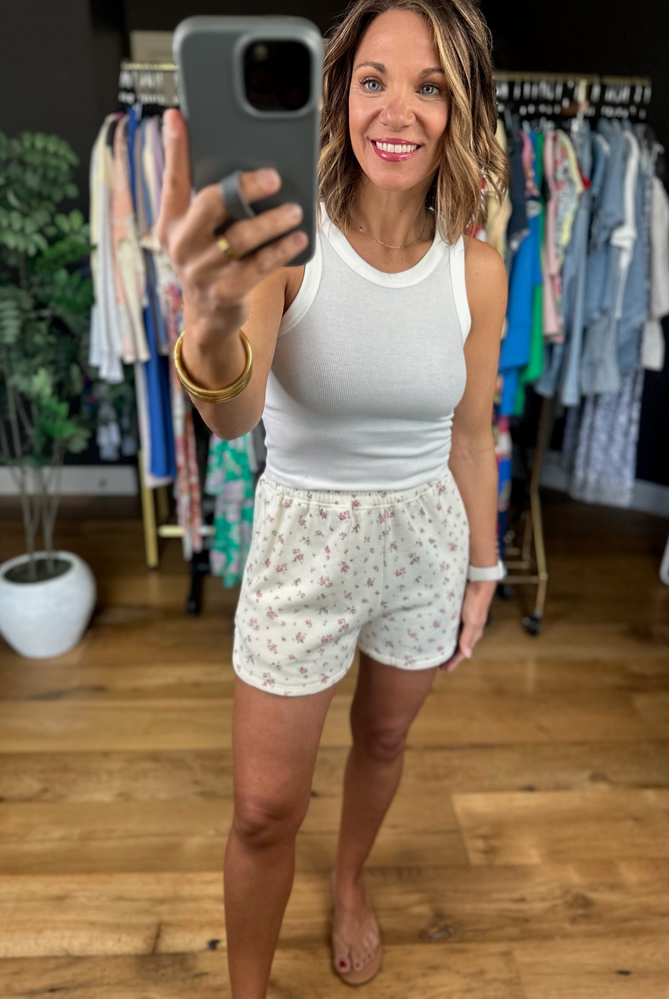 Take It Easy Floral Elastic-Waist Shorts-Shorts-Blu Pepper-Anna Kaytes Boutique, Women's Fashion Boutique in Grinnell, Iowa