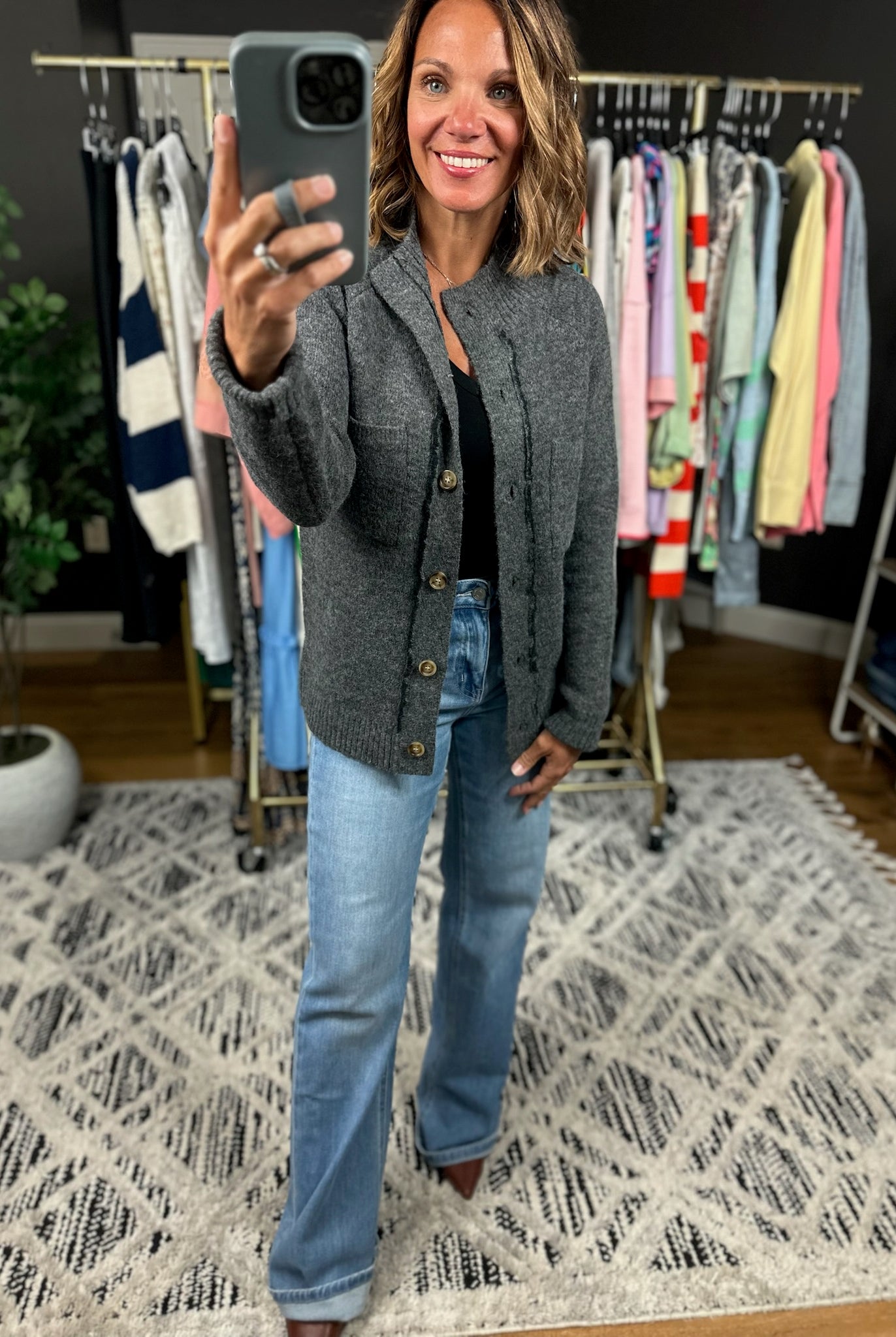 Making Time Button Cardigan-Sweaters-Staccato-Anna Kaytes Boutique, Women's Fashion Boutique in Grinnell, Iowa