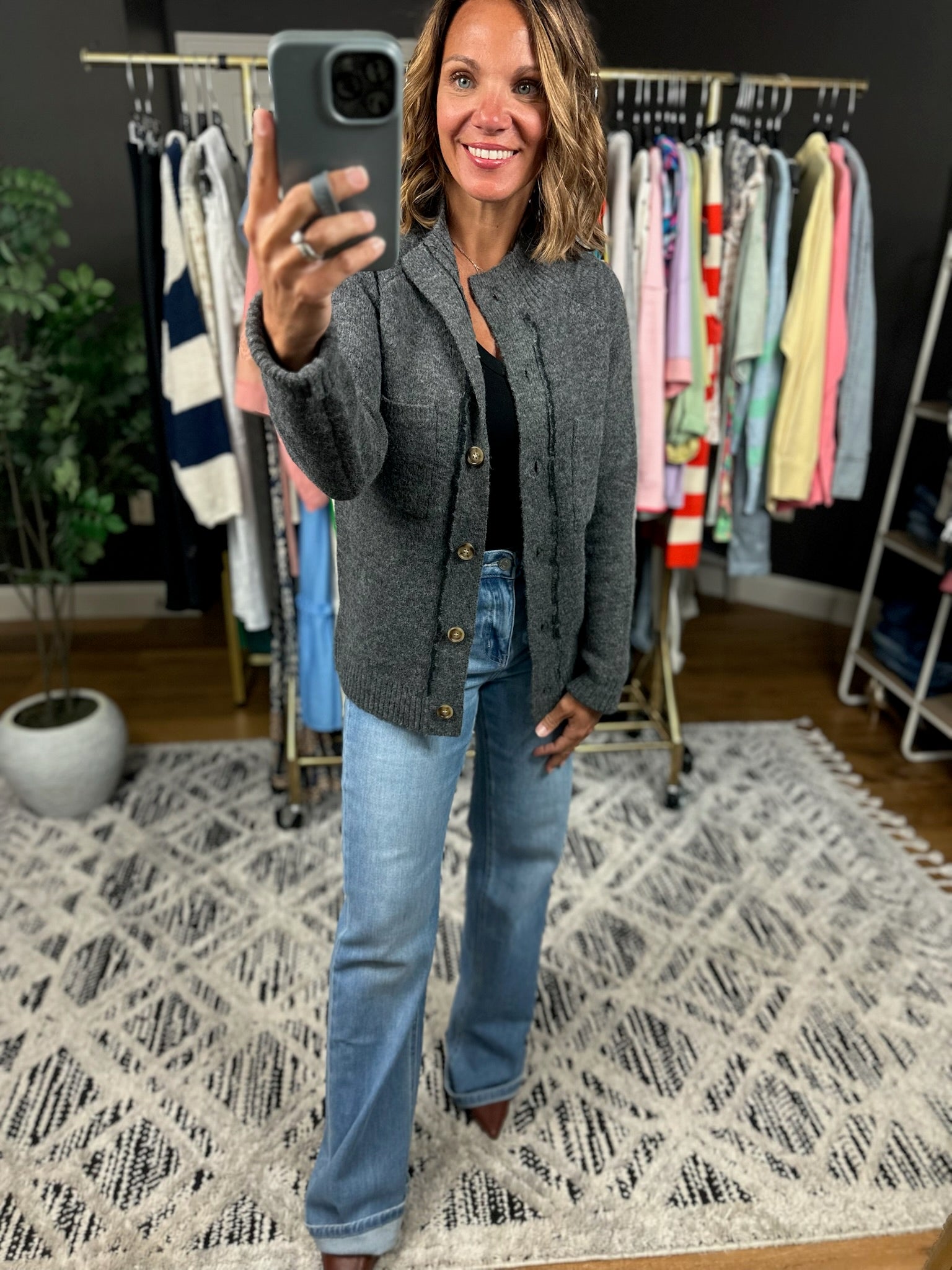 Making Time Button Cardigan-Sweaters-Staccato-Anna Kaytes Boutique, Women's Fashion Boutique in Grinnell, Iowa