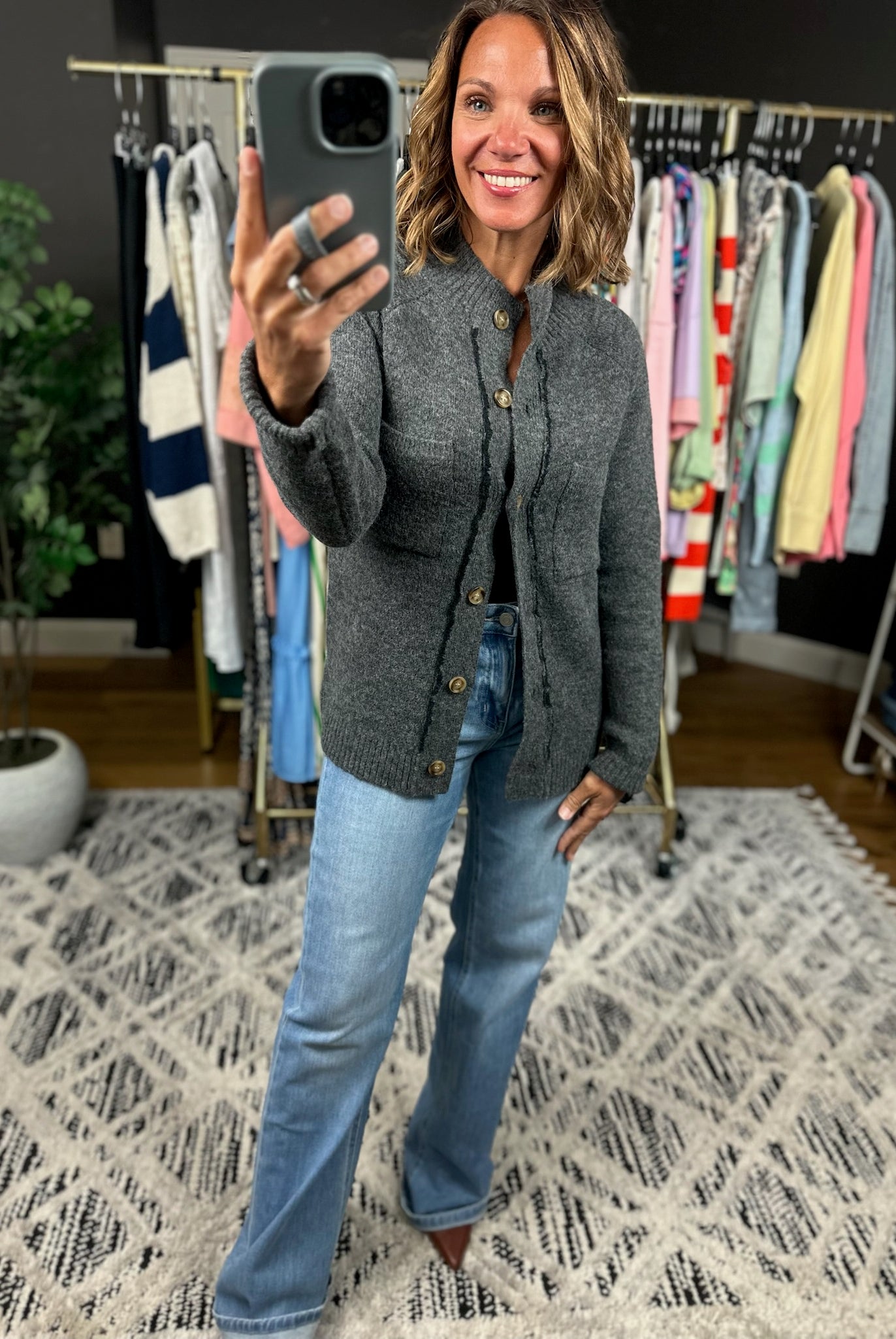 Making Time Button Cardigan-Sweaters-Staccato-Anna Kaytes Boutique, Women's Fashion Boutique in Grinnell, Iowa