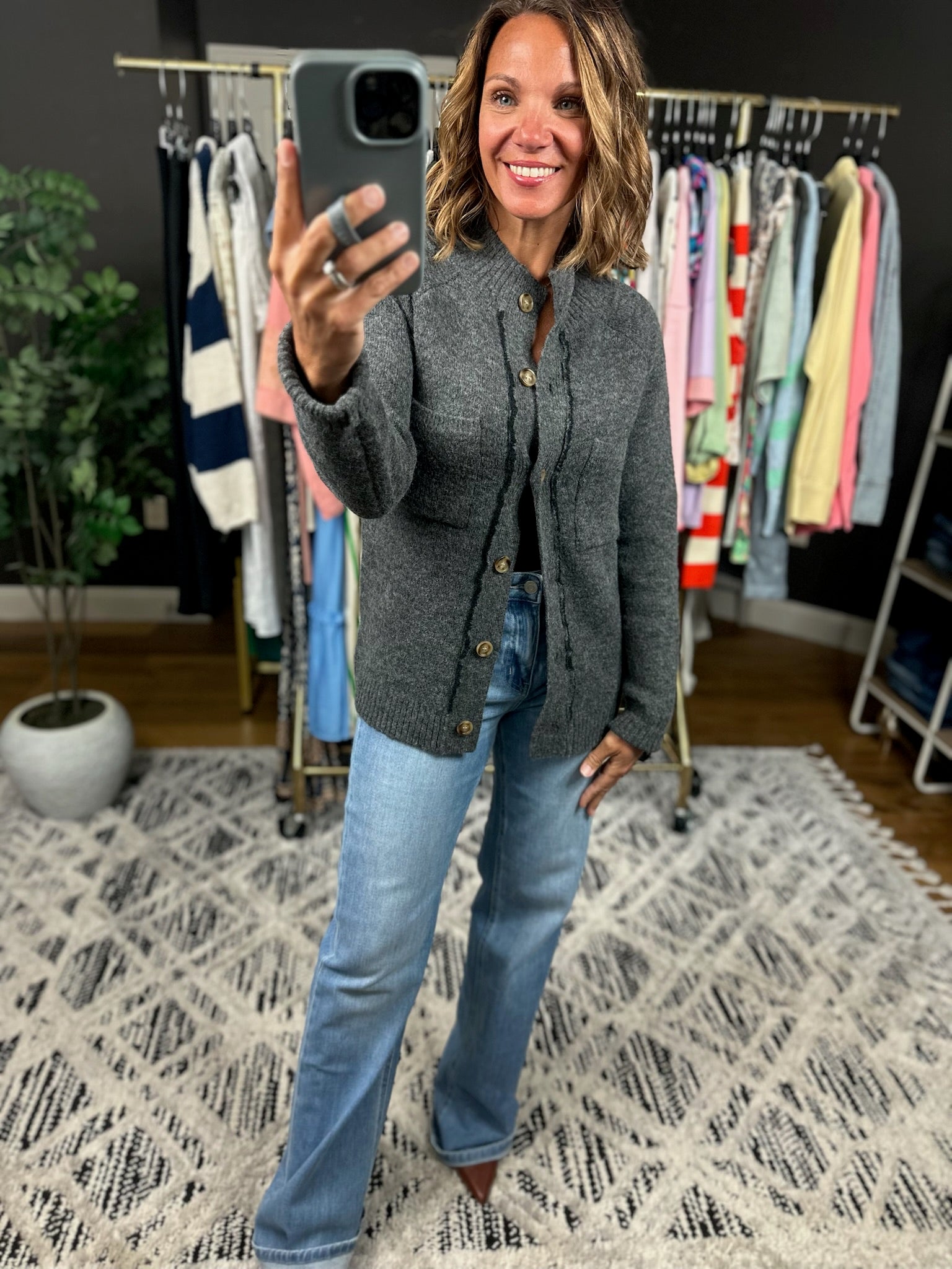 Making Time Button Cardigan-Sweaters-Staccato-Anna Kaytes Boutique, Women's Fashion Boutique in Grinnell, Iowa