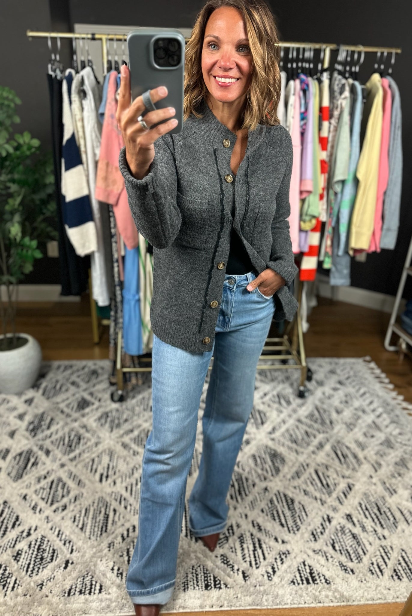 Making Time Button Cardigan-Sweaters-Staccato-Anna Kaytes Boutique, Women's Fashion Boutique in Grinnell, Iowa