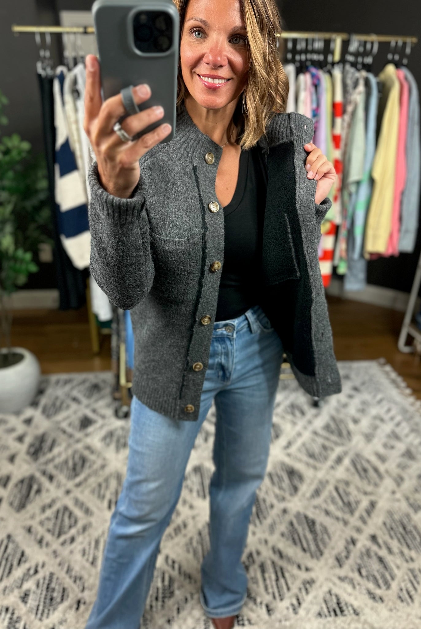 Making Time Button Cardigan-Sweaters-Staccato-Anna Kaytes Boutique, Women's Fashion Boutique in Grinnell, Iowa